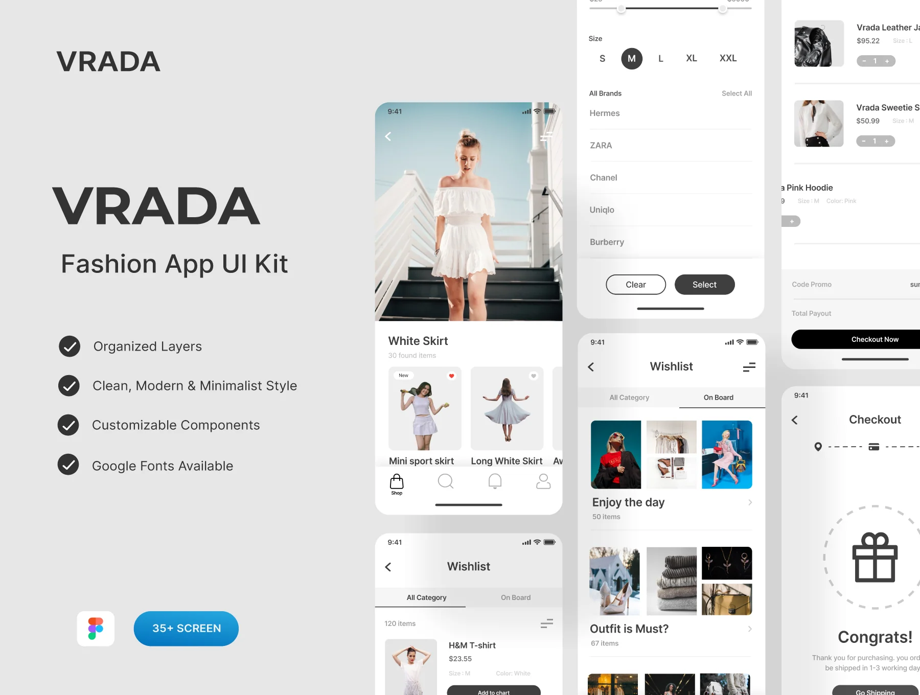 Vrada Fashion Mobile UI Kit