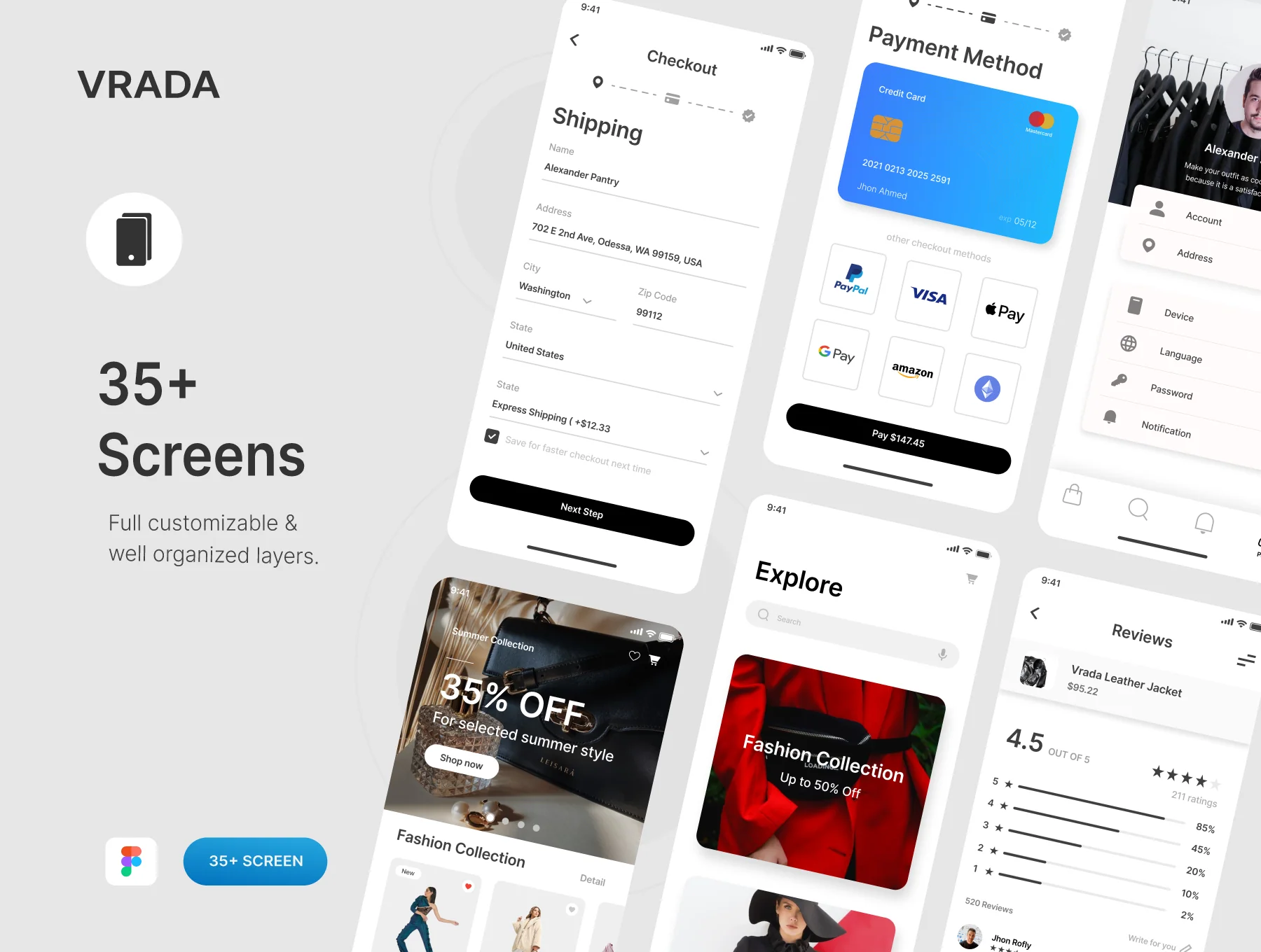 Vrada Fashion Mobile UI Kit 2