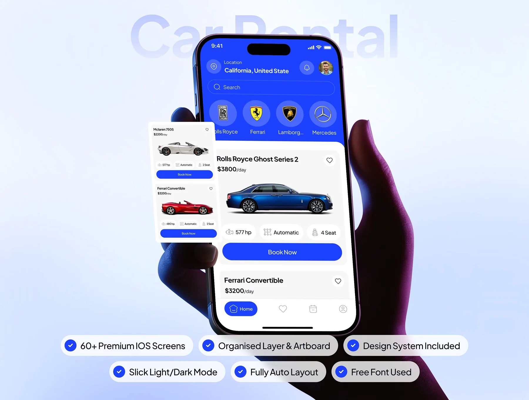 vroom - Car Rental App UI Kit