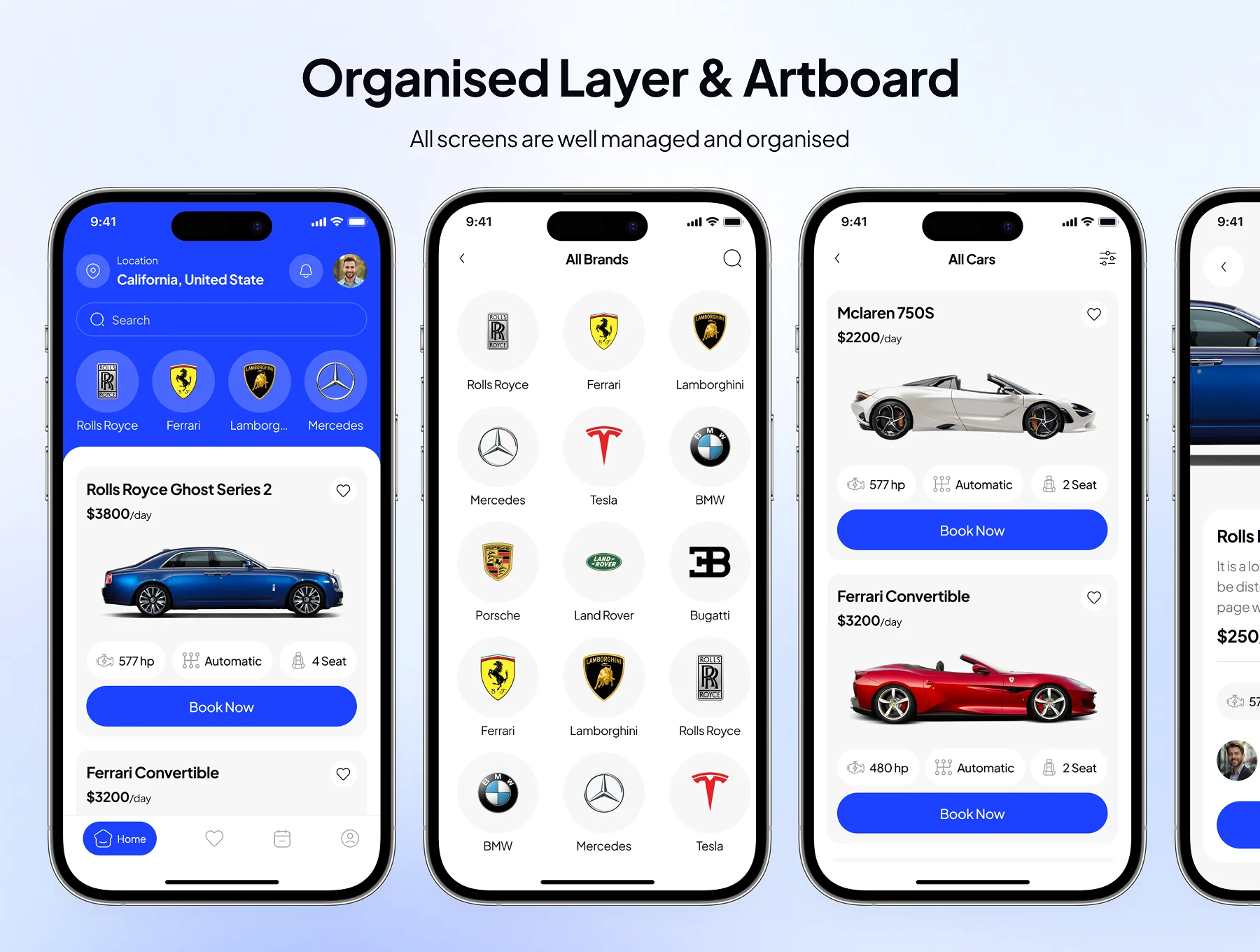 vroom - Car Rental App UI Kit 3