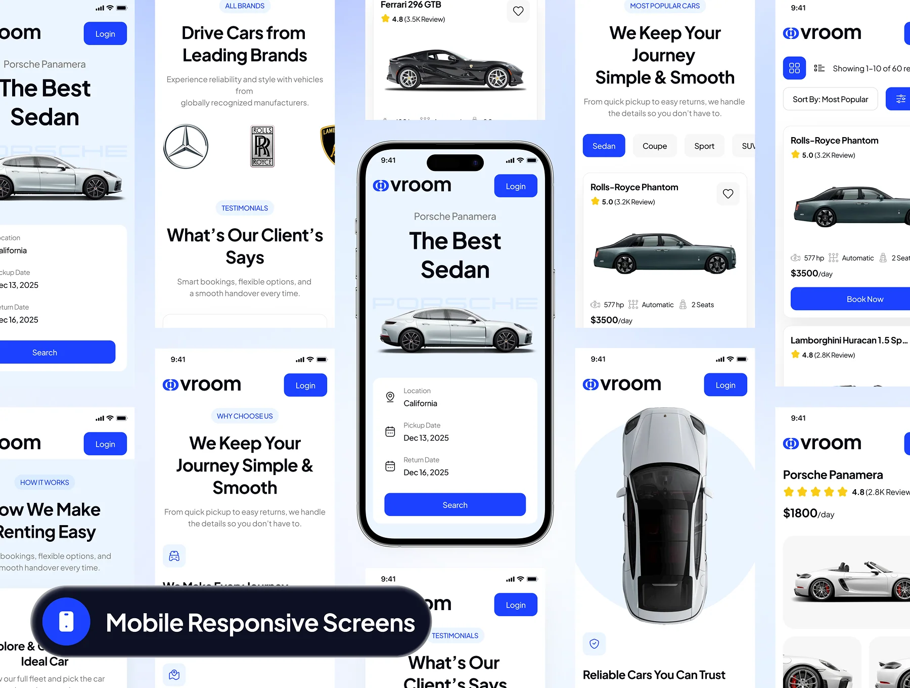 vroom - Car Rental Website UI Kit 9