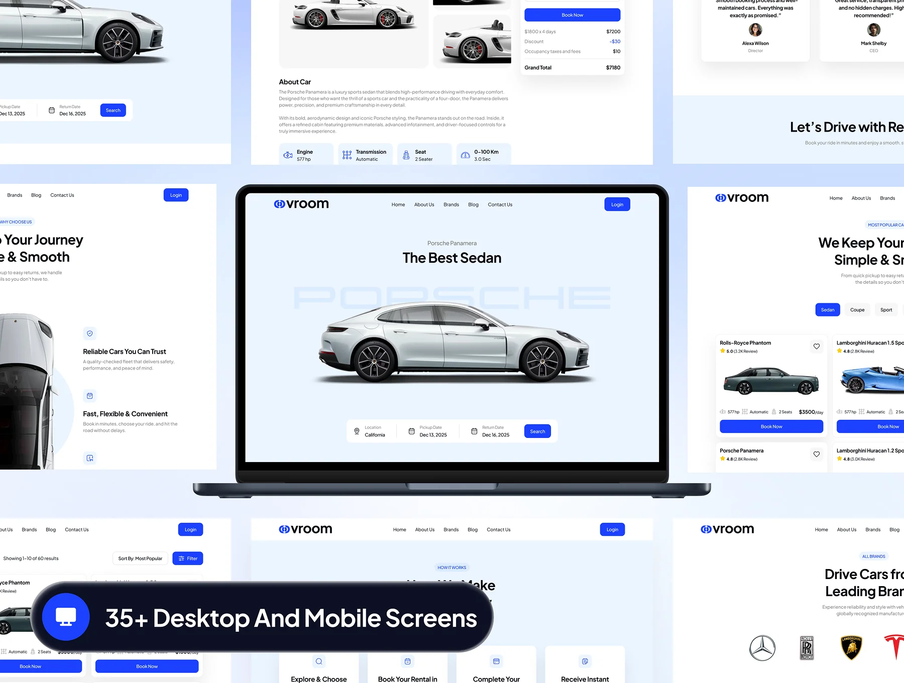 vroom - Car Rental Website UI Kit 3