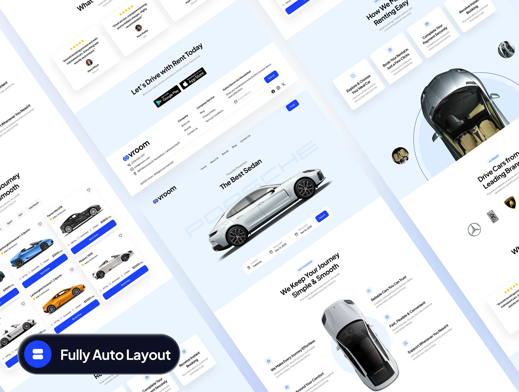 vroom - Car Rental Website UI Kit 6