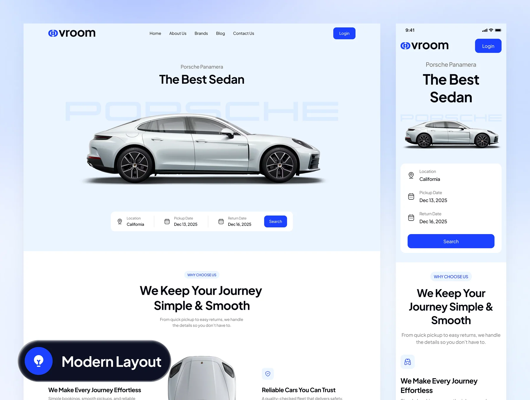 vroom - Car Rental Website UI Kit 8