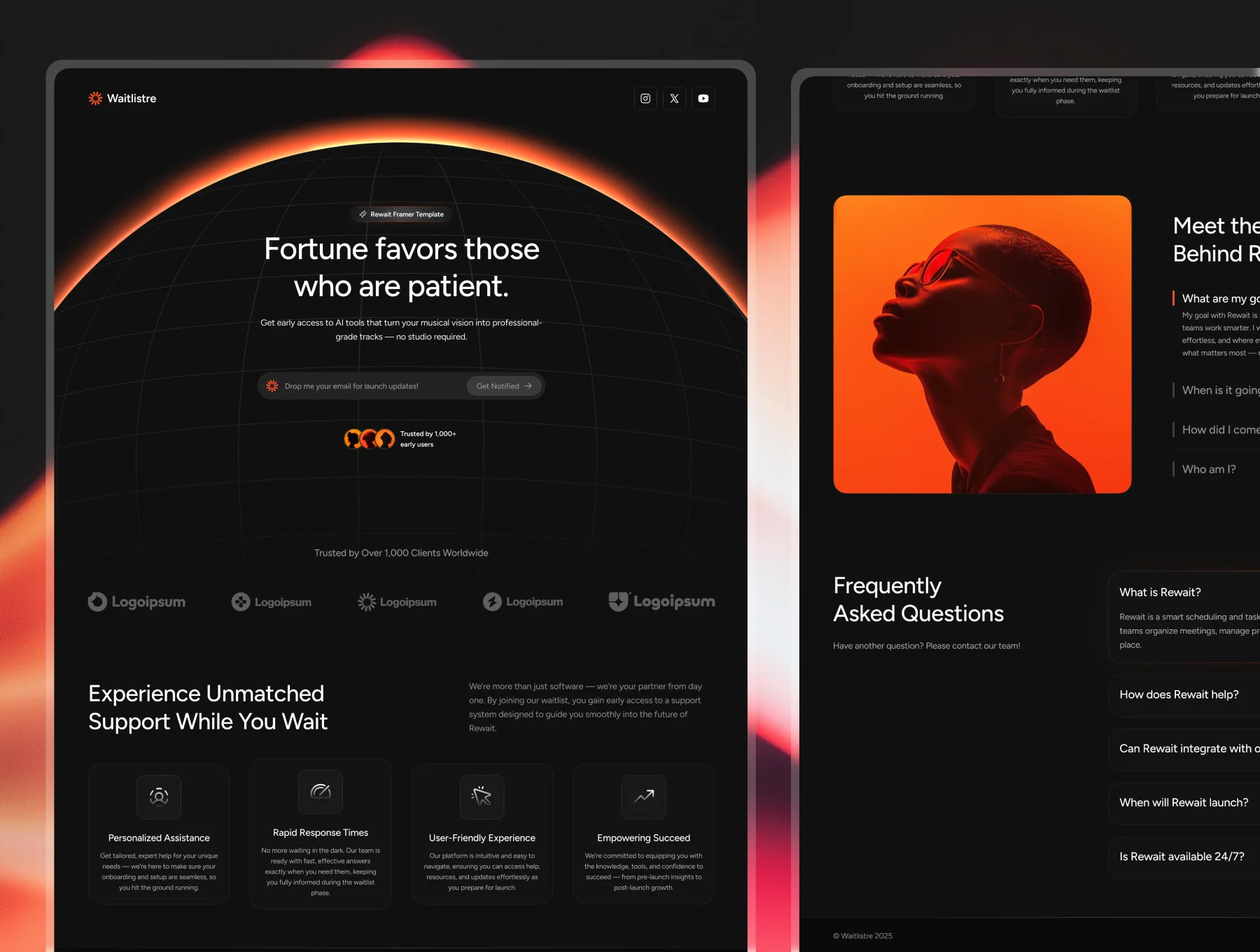 Waitlistre - Waitlist Landing Page Template
