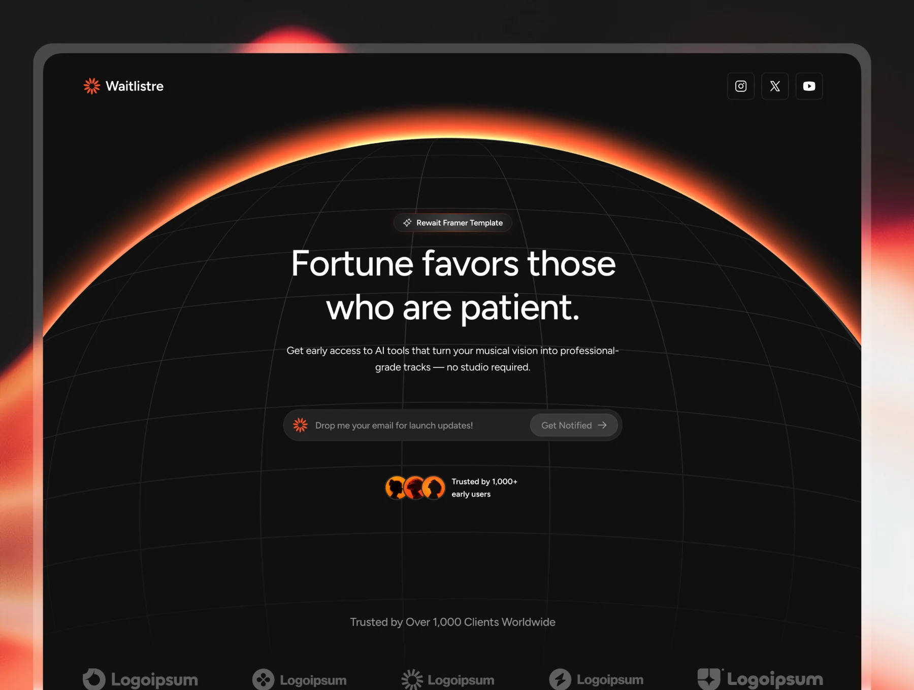 Waitlistre - Waitlist Landing Page Template 2