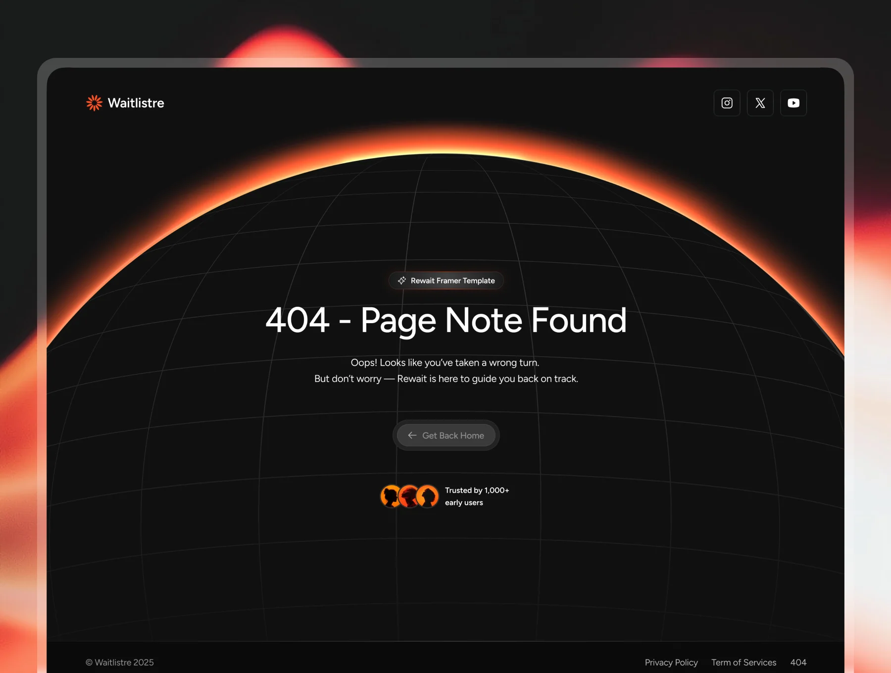 Waitlistre - Waitlist Landing Page Template 3
