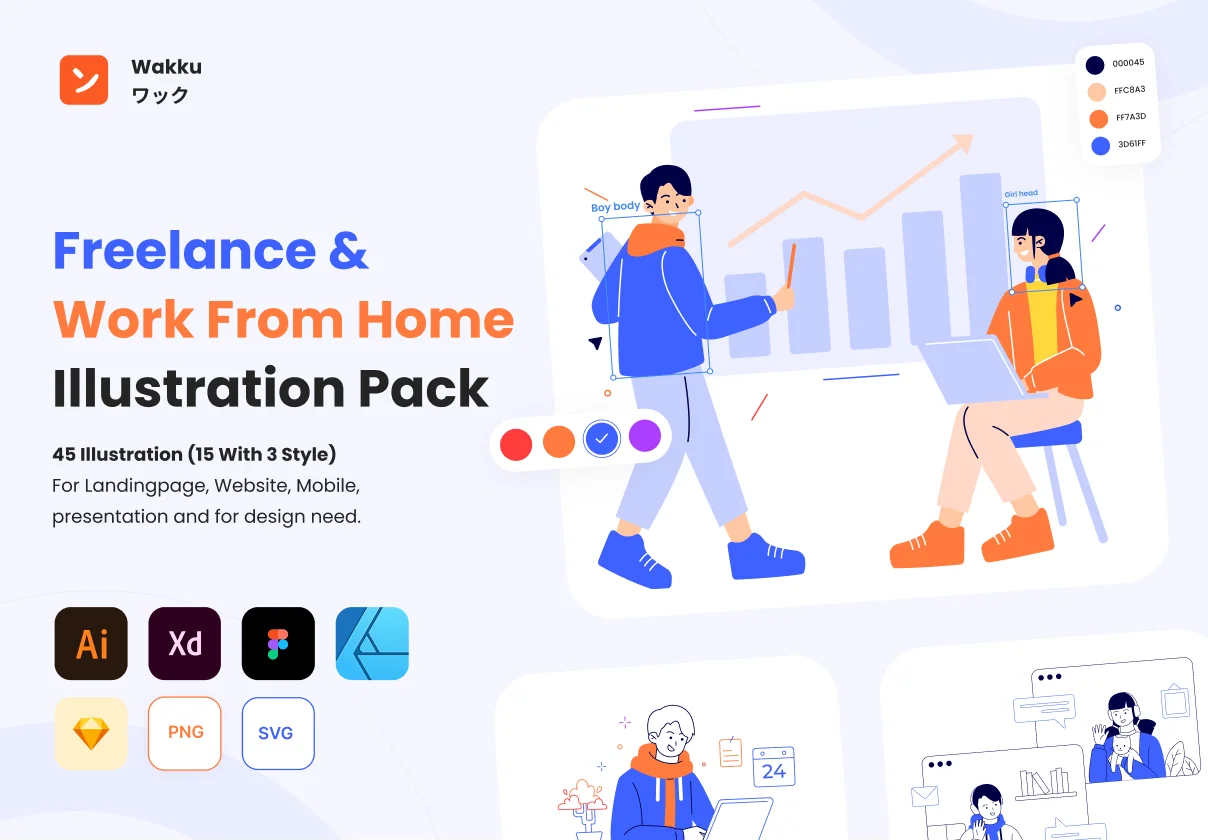 Wakku - Freelance & Work From Home Illustration