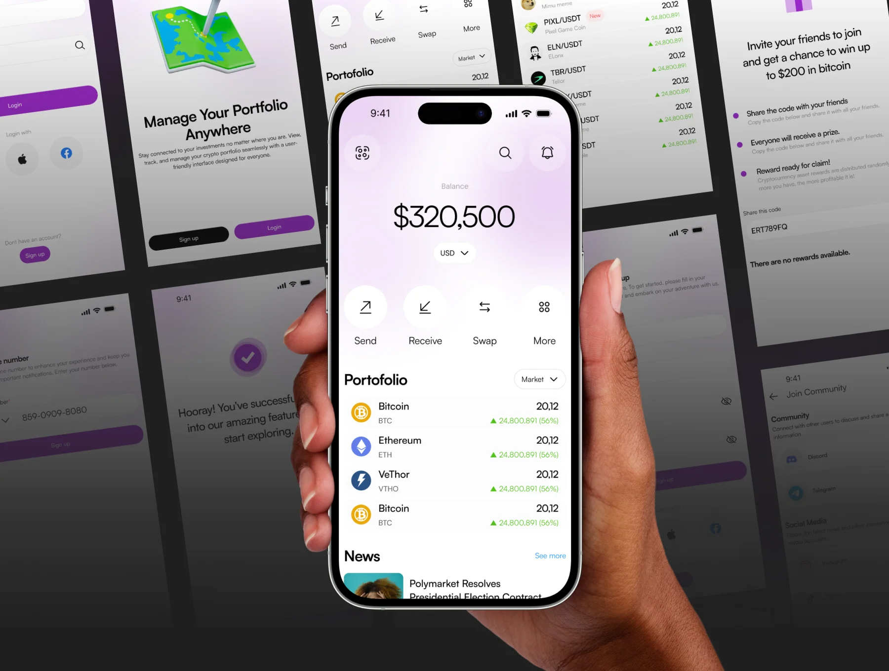 Walcy - Crypto Wallet Mobile UI KIT 3
