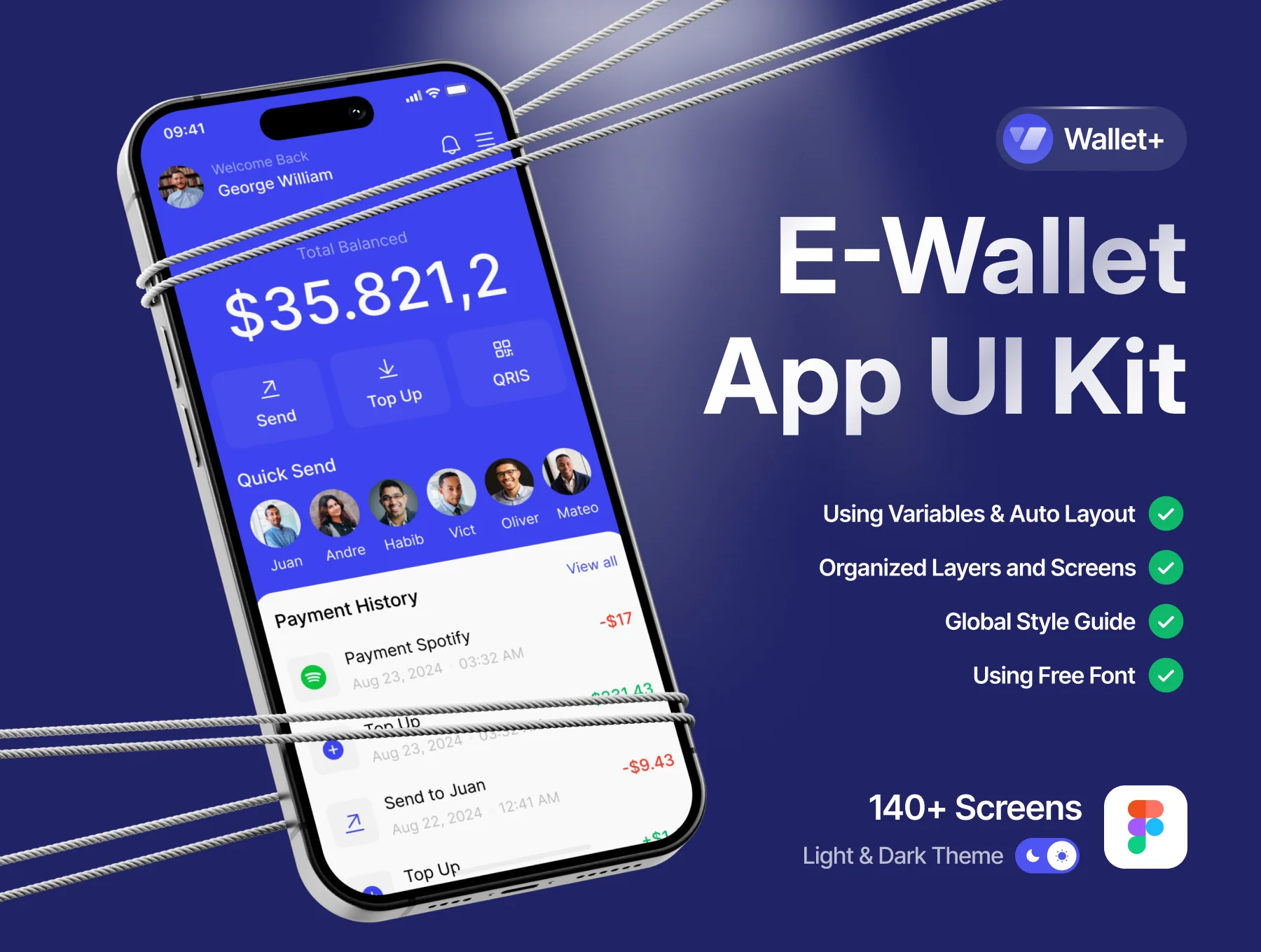 Wallet+ - E-Wallet App UI Kit