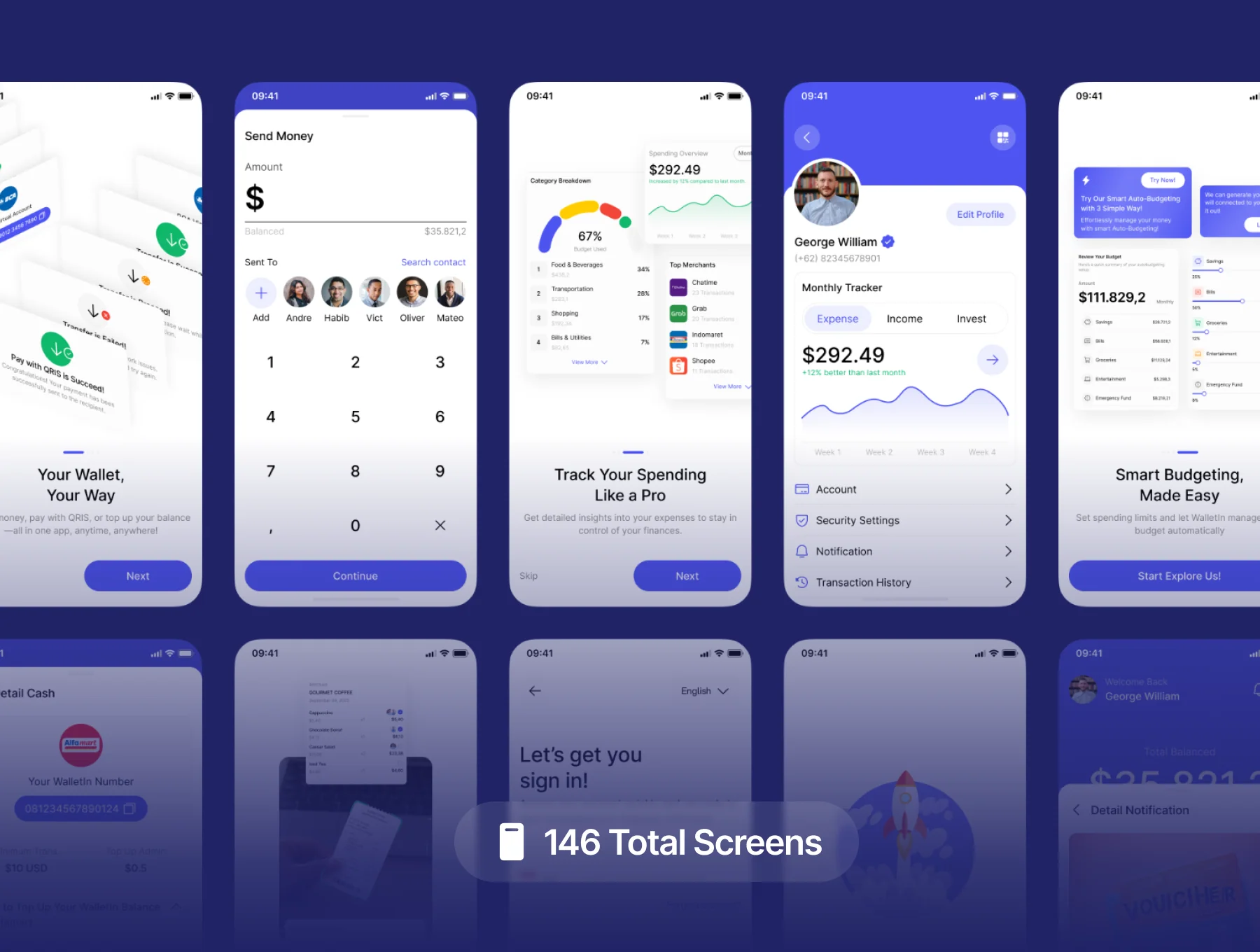 Wallet+ - E-Wallet App UI Kit 6