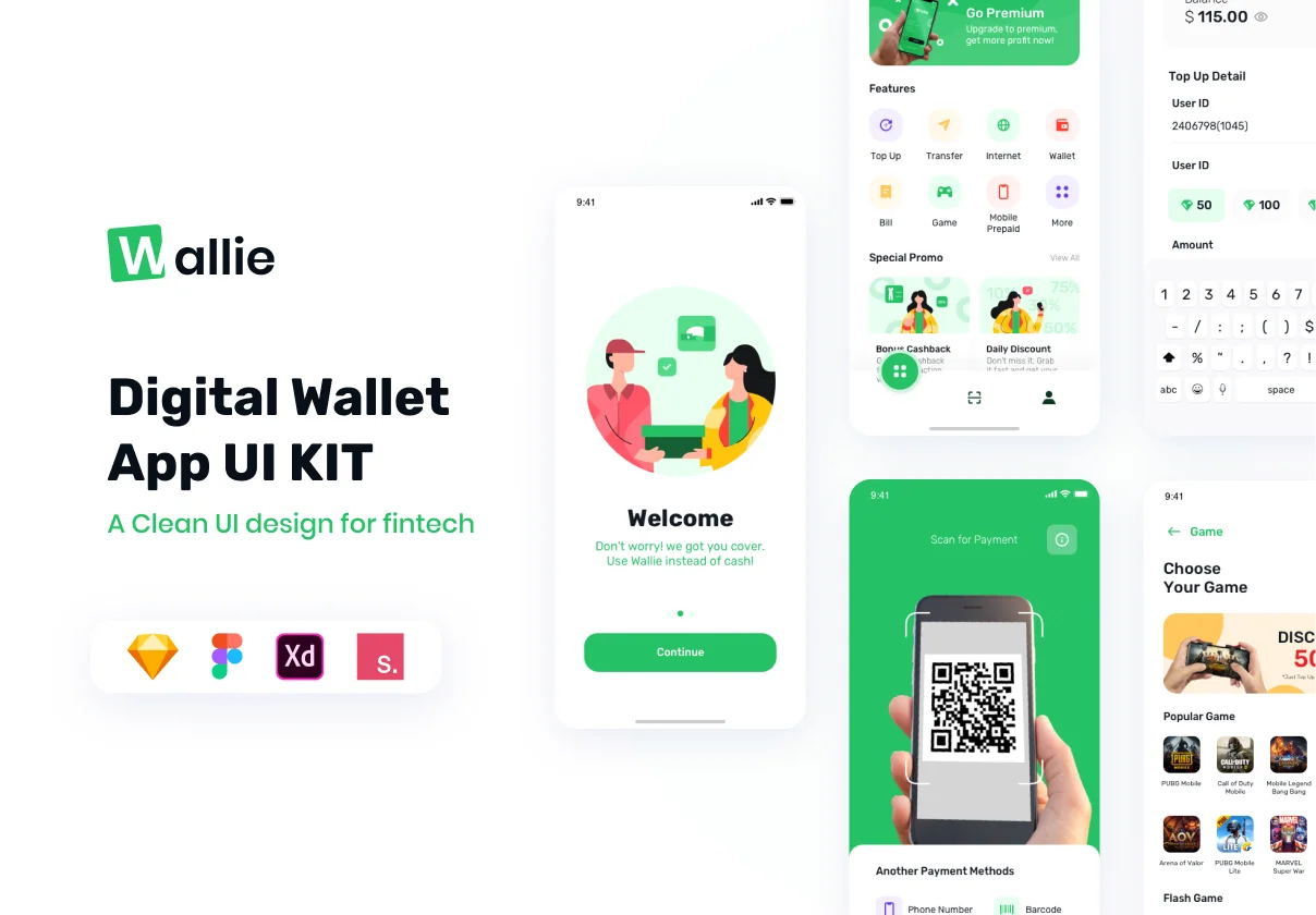 Wallie - Digital Wallet App UI KIT