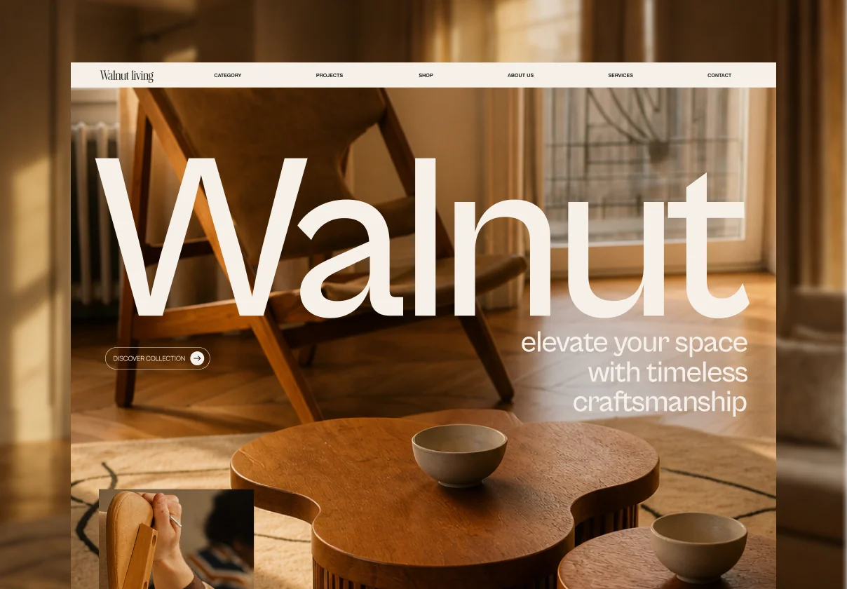 Walnut Living – Furniture E-commerce Website UI Kit
