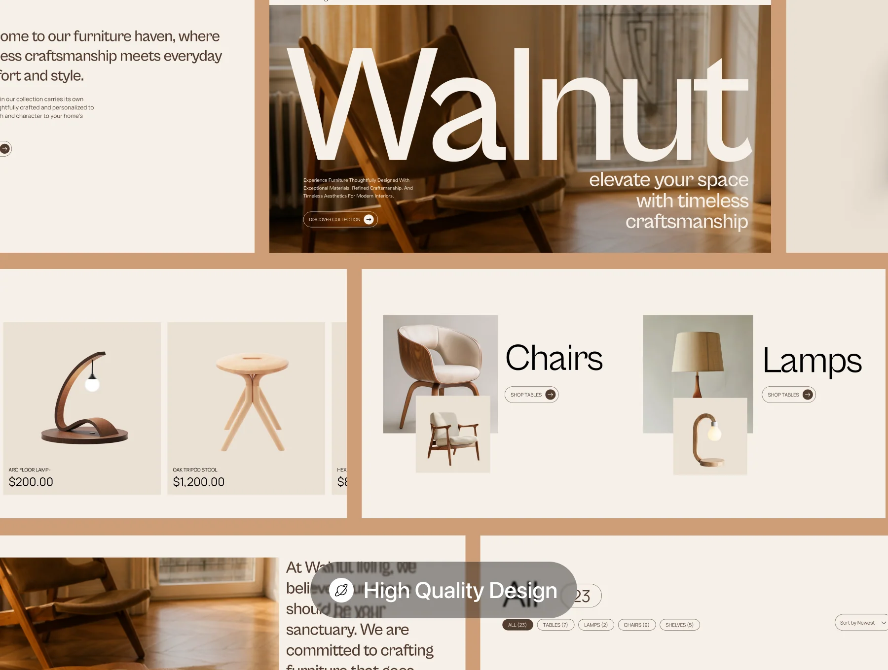Walnut Living – Furniture E-commerce Website UI Kit 2