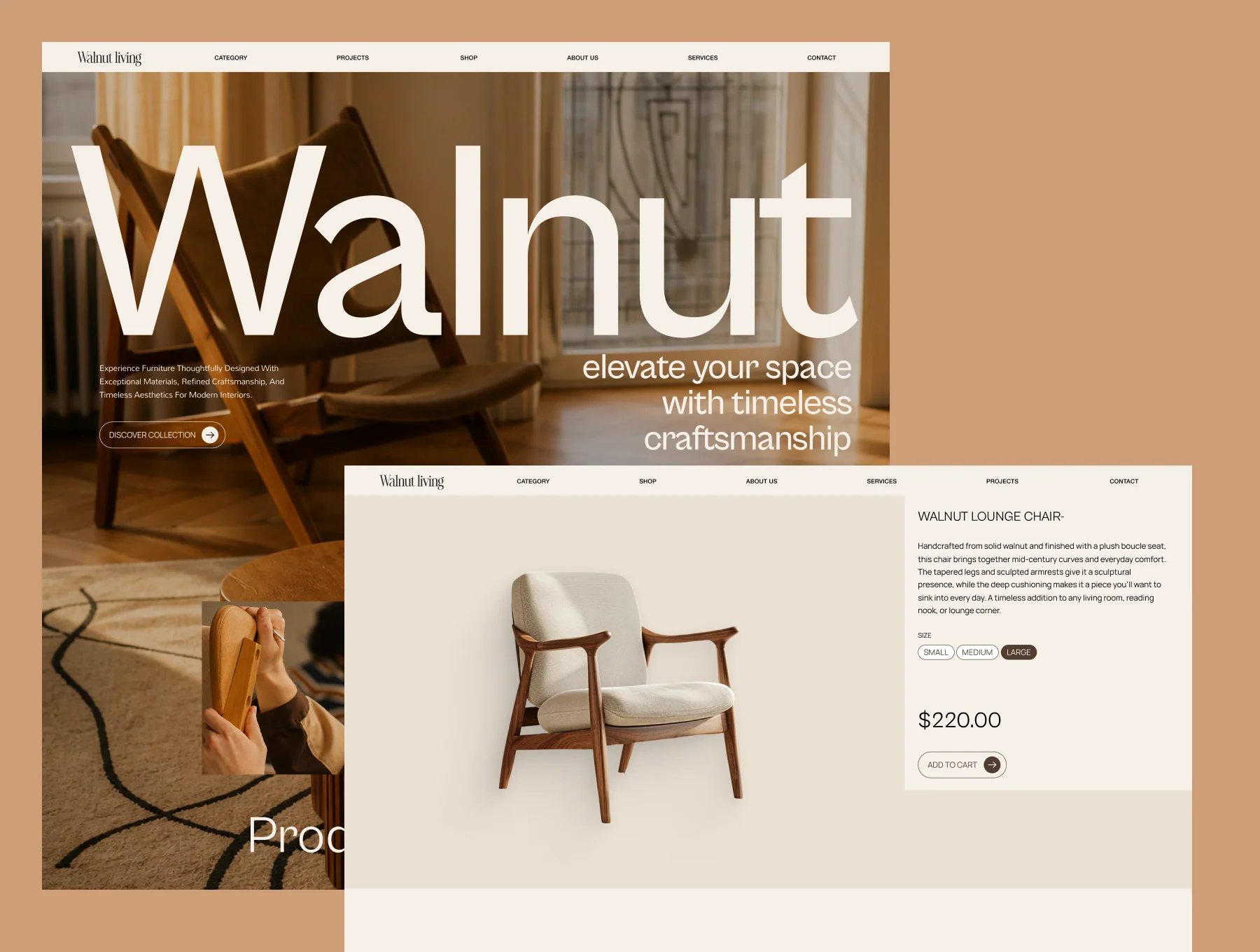 Walnut Living – Furniture E-commerce Website UI Kit 3