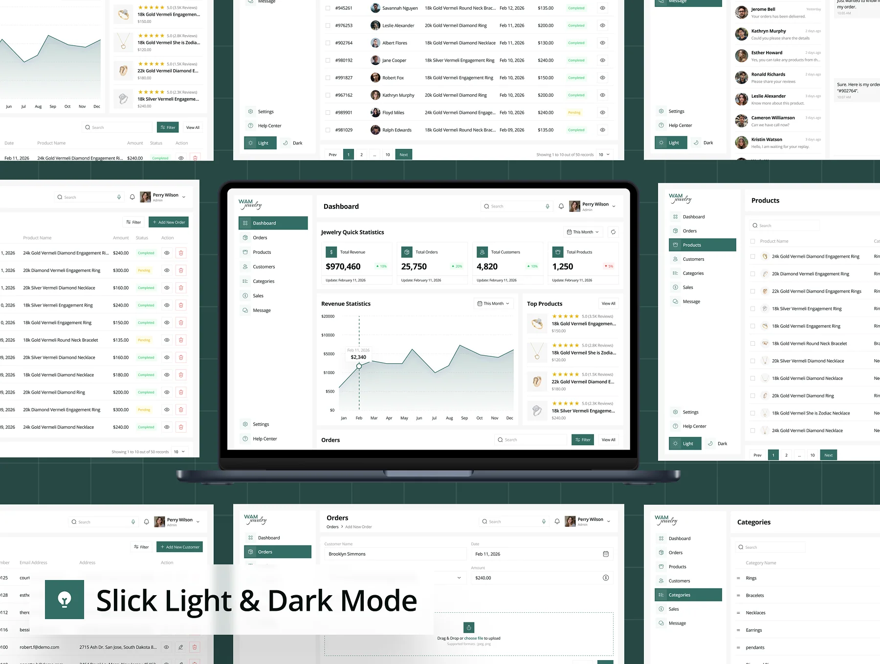 WAMjewelry - Jewelry Ecommerce Dashboard Admin UI Kit 3