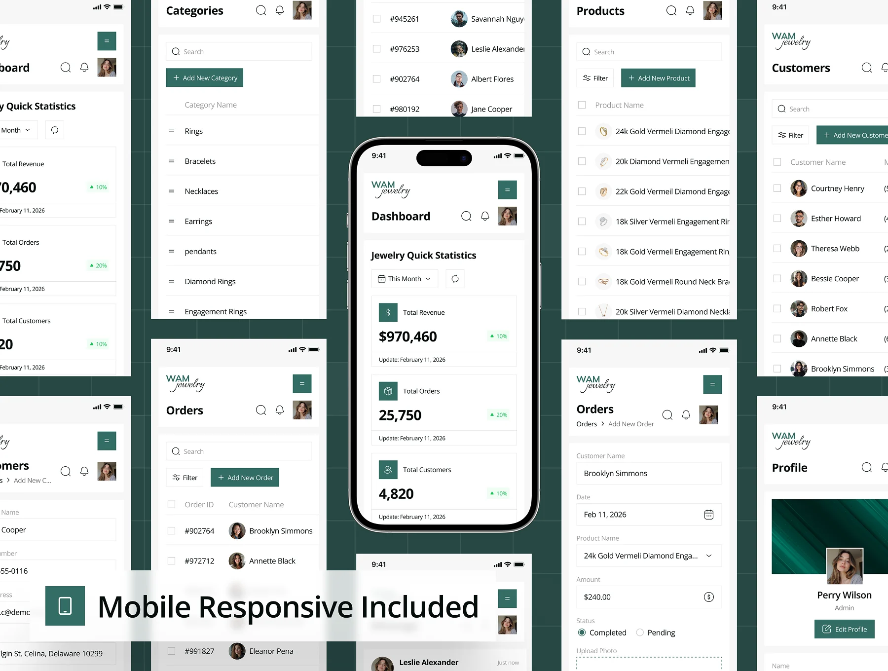 WAMjewelry - Jewelry Ecommerce Dashboard Admin UI Kit 7