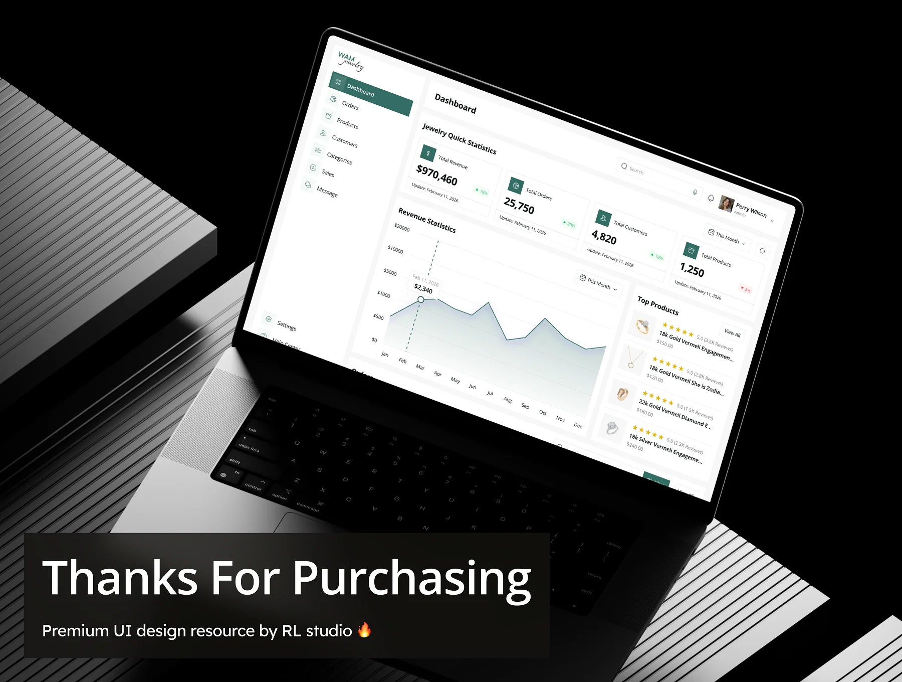 WAMjewelry - Jewelry Ecommerce Dashboard Admin UI Kit 8