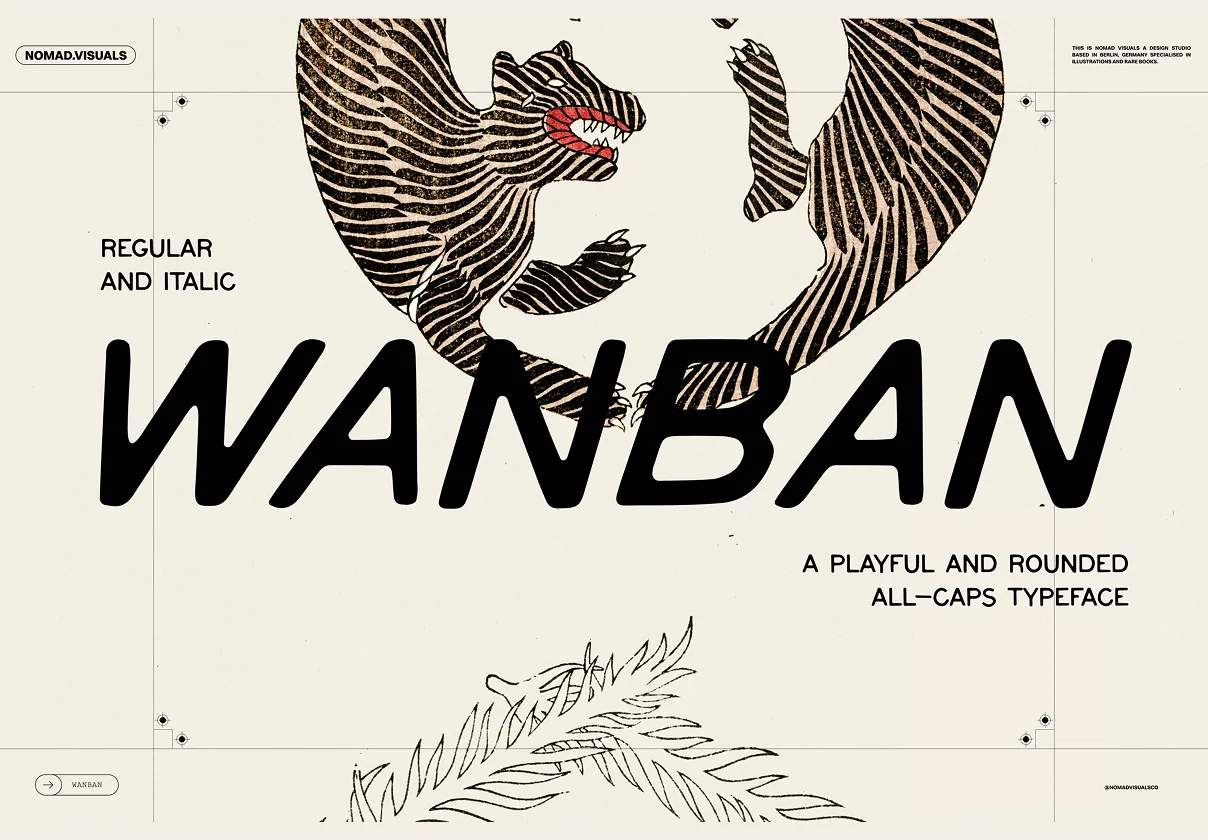 Wanban – Playful Rounded All-Caps Typeface (Regular + Italic)