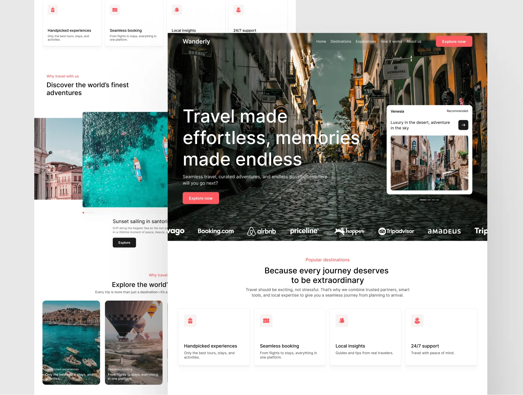 Wanderly - Premium Travel Landing Page UI Kit