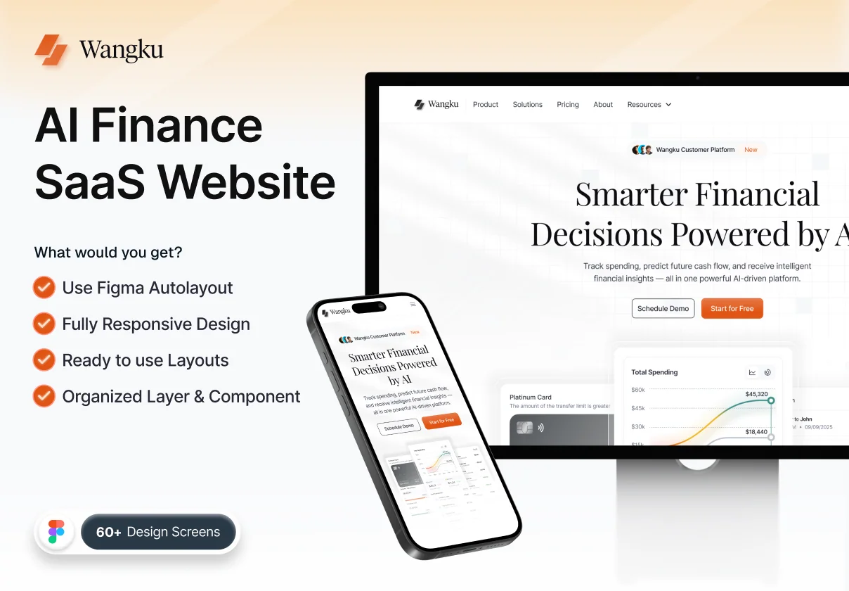 Wangku - AI Finance SaaS Website UI Kit