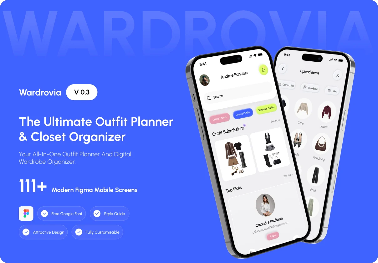 Wardrovia | Smart Outfit Planner & Digital Closet UI Kit
