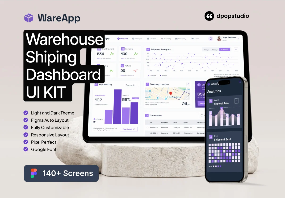 WareApp - Warehouse Shiping Dashboard UI KIT