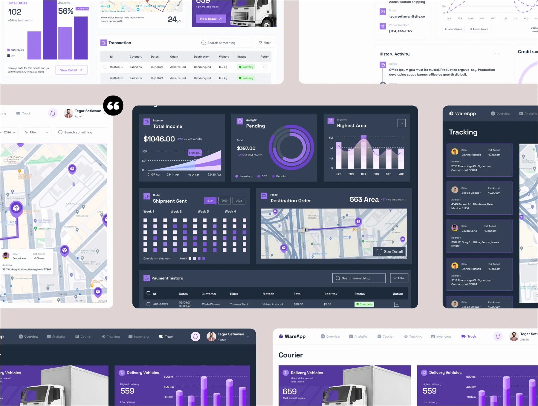 WareApp - Warehouse Shiping Dashboard UI KIT 4