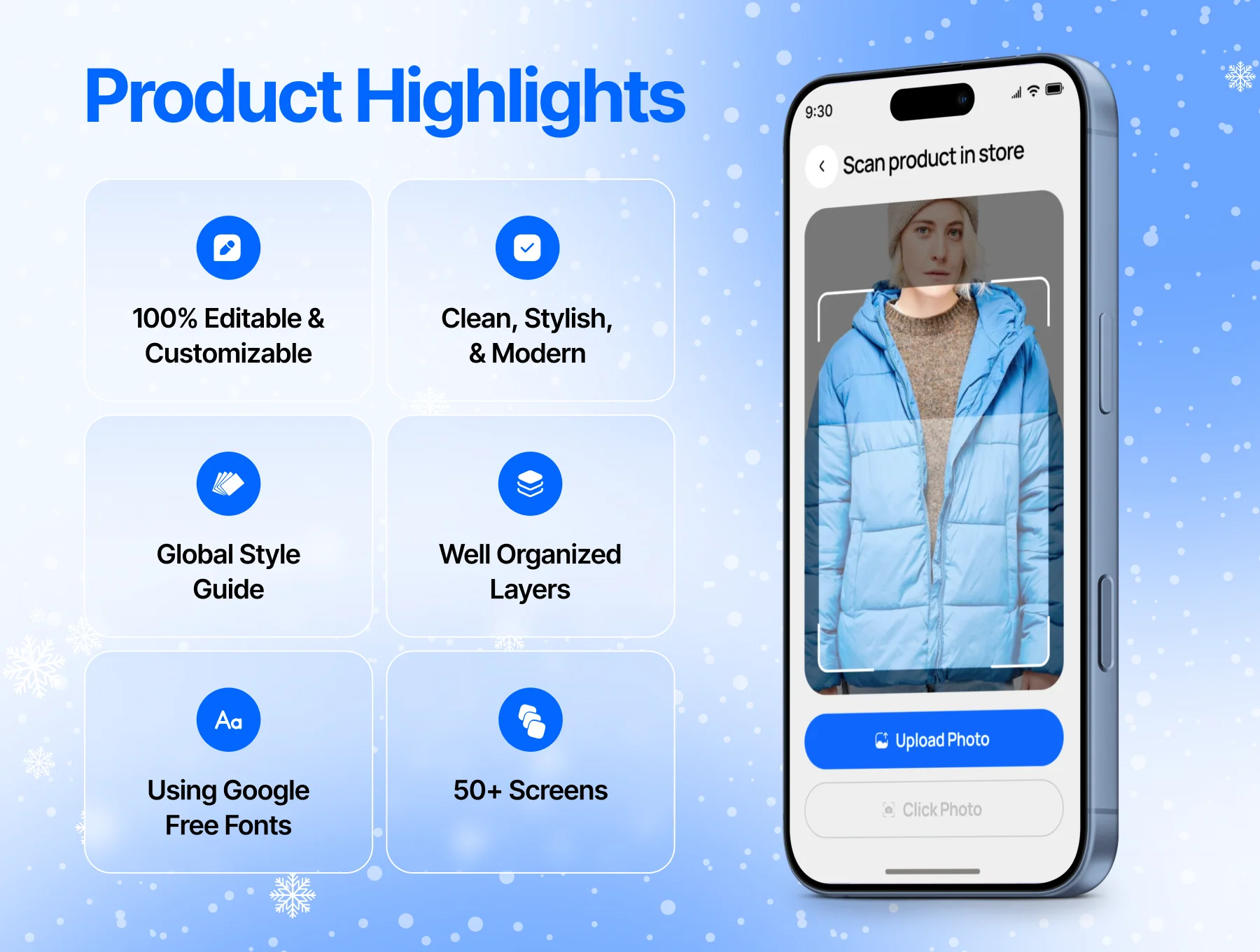 Warmify – AI Winter Clothing Store Ecommerce Mobile App UI Kit 2