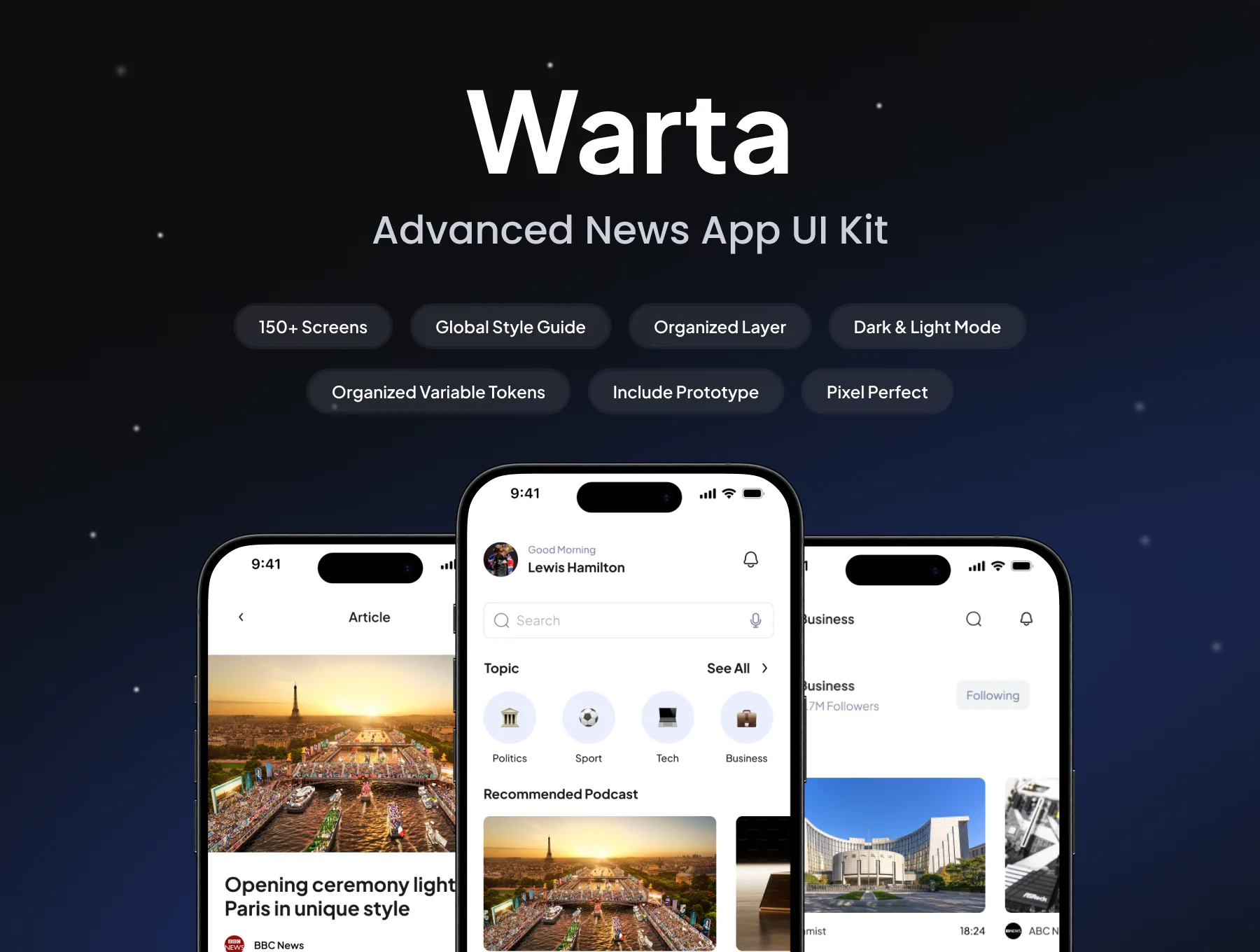Warta - News App UI Kit