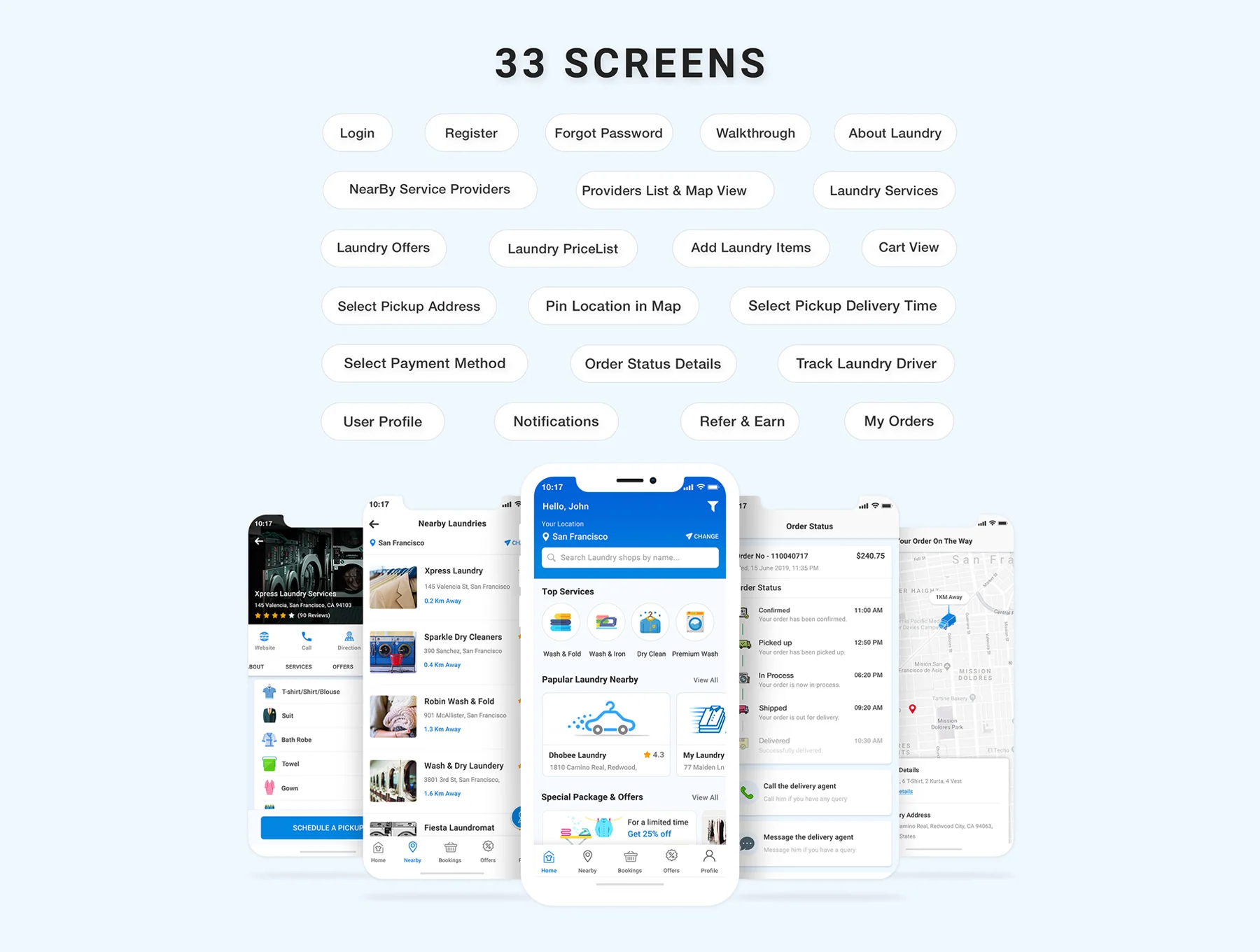 Wash It : Laundry App UI Kit 3