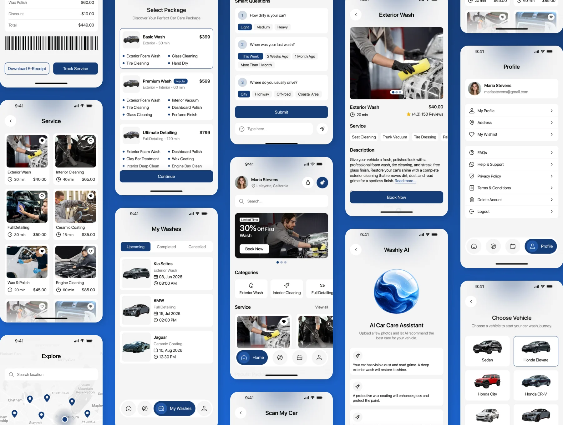 Washly - Carwash App UI Kit 4