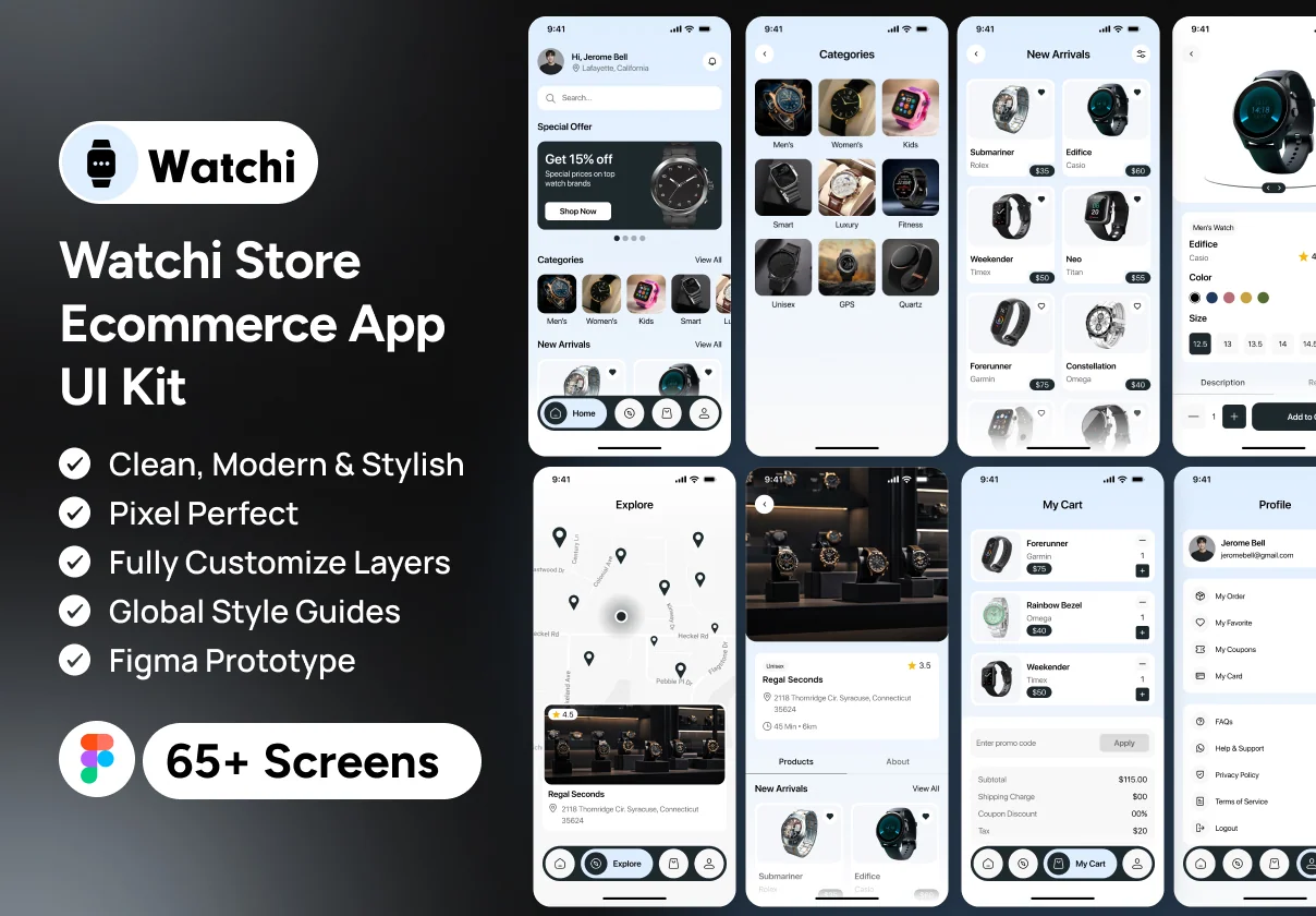 Watch E-commerce Mobile App UI Kit
