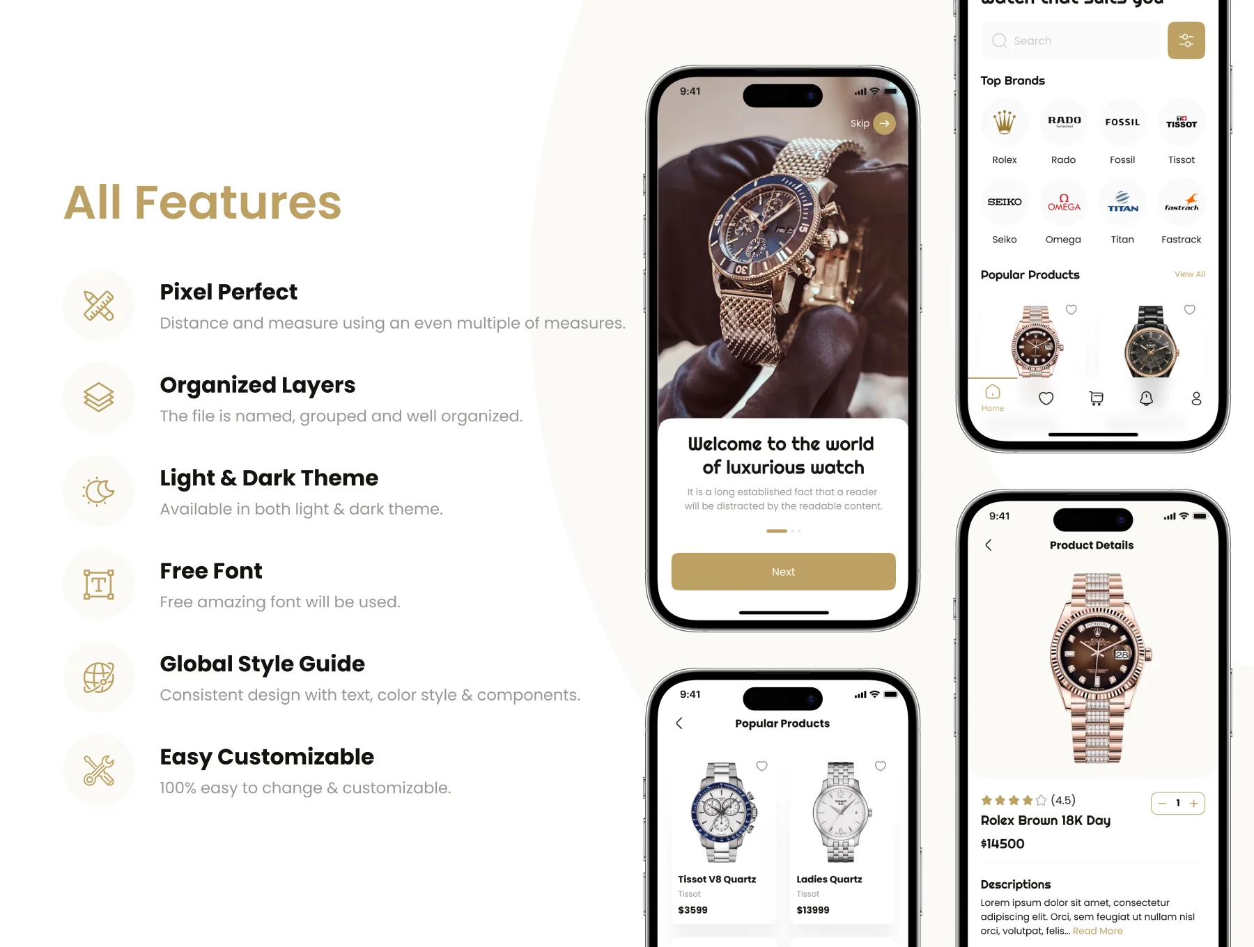Watch Shop App UI Kit 2