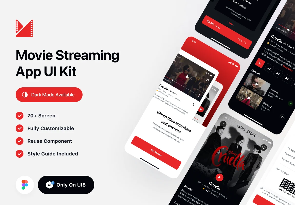 Watchme - Movie Streaming App UI Kit