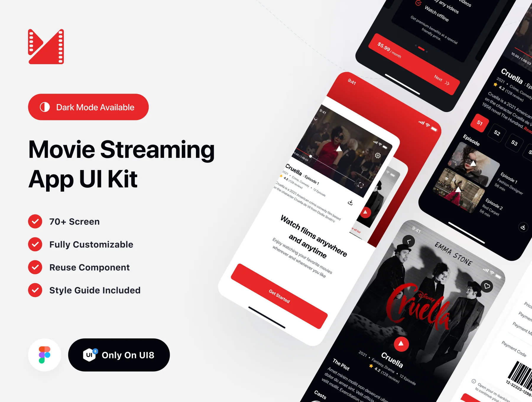 Watchme - Movie Streaming App UI Kit
