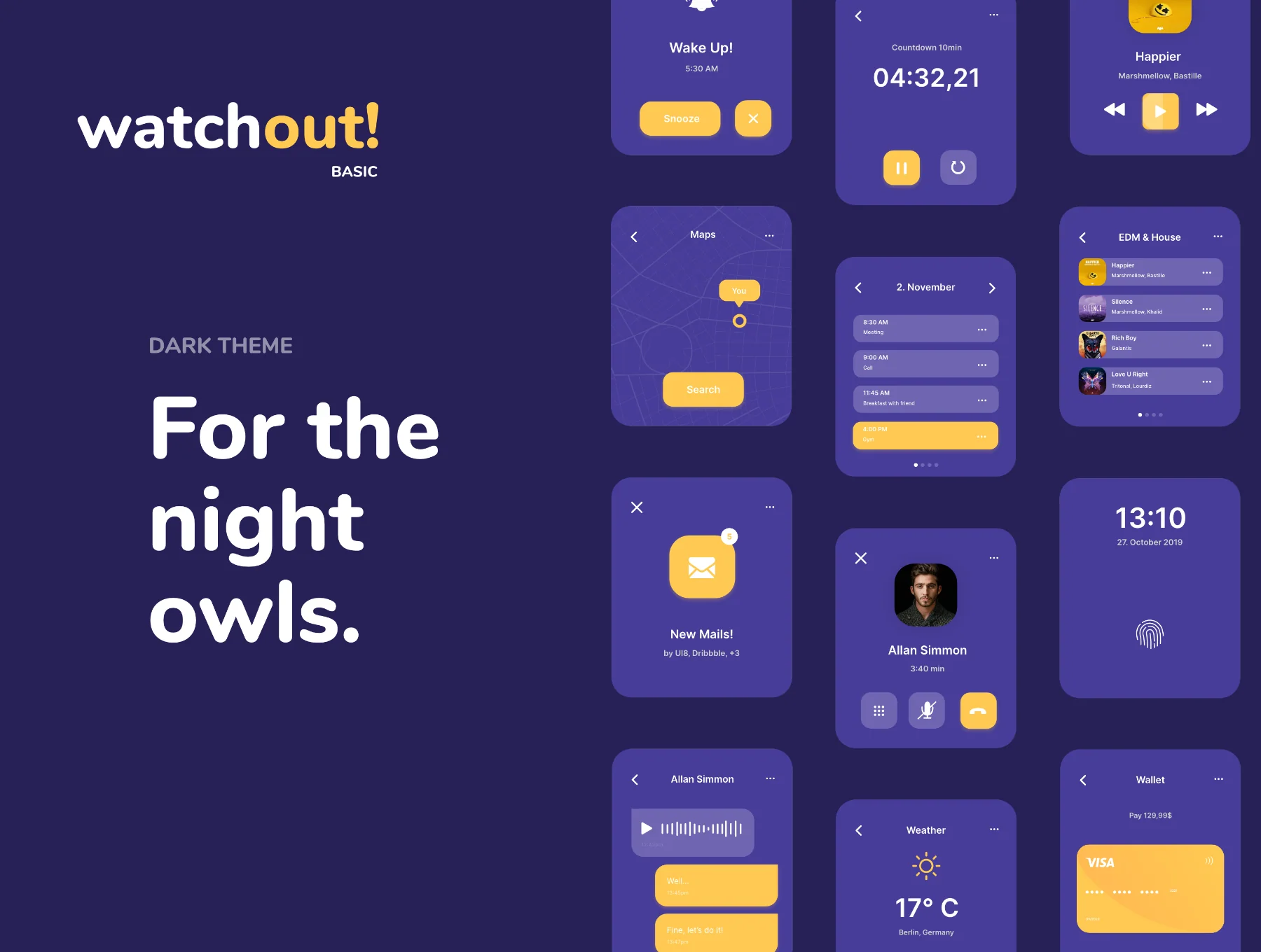 watchout! Basic | Watch UI Kit 6