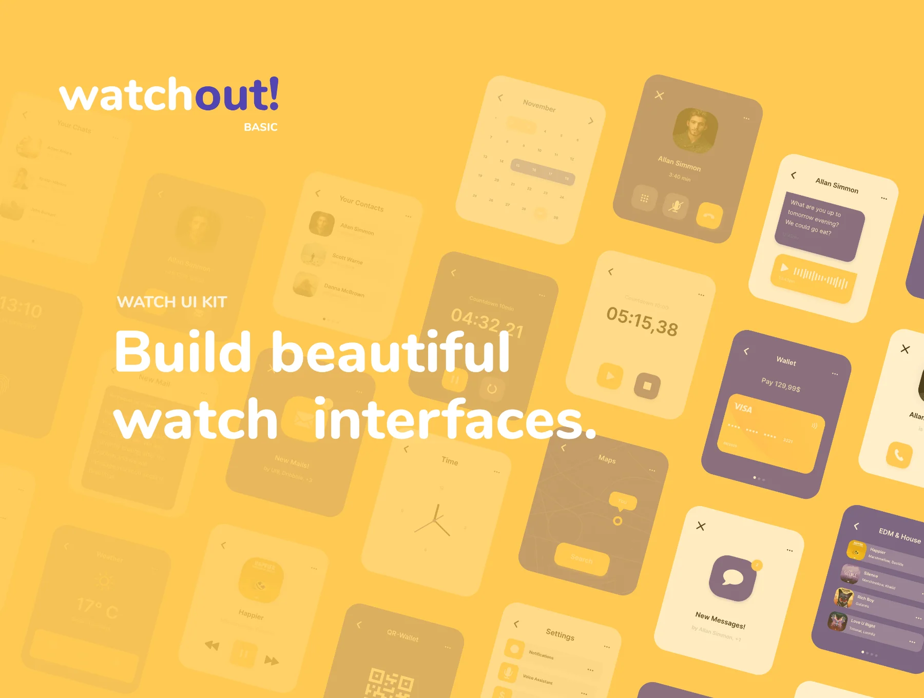 watchout! Basic | Watch UI Kit 8