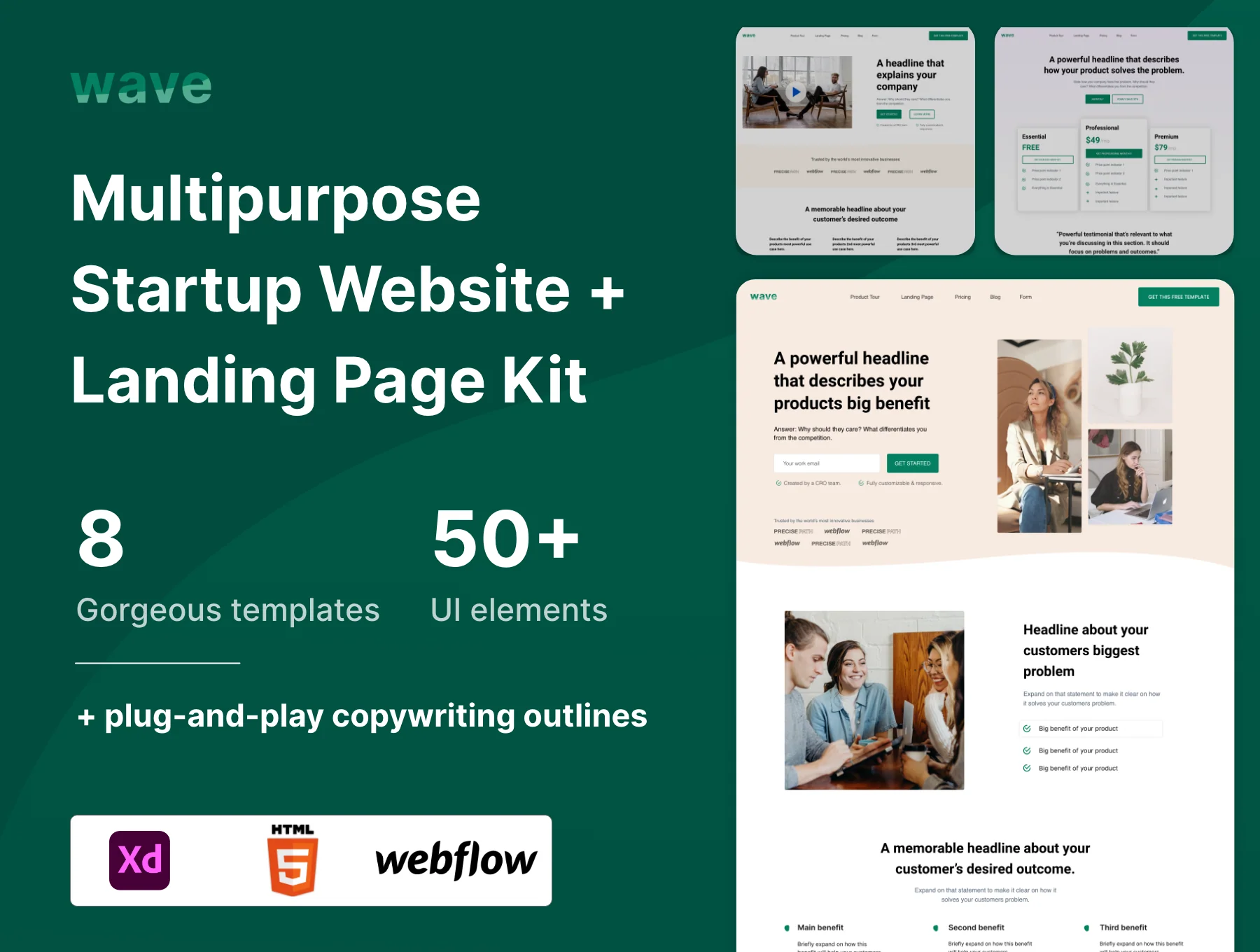 Wave — HTML5 + Webflow Theme for Startups
