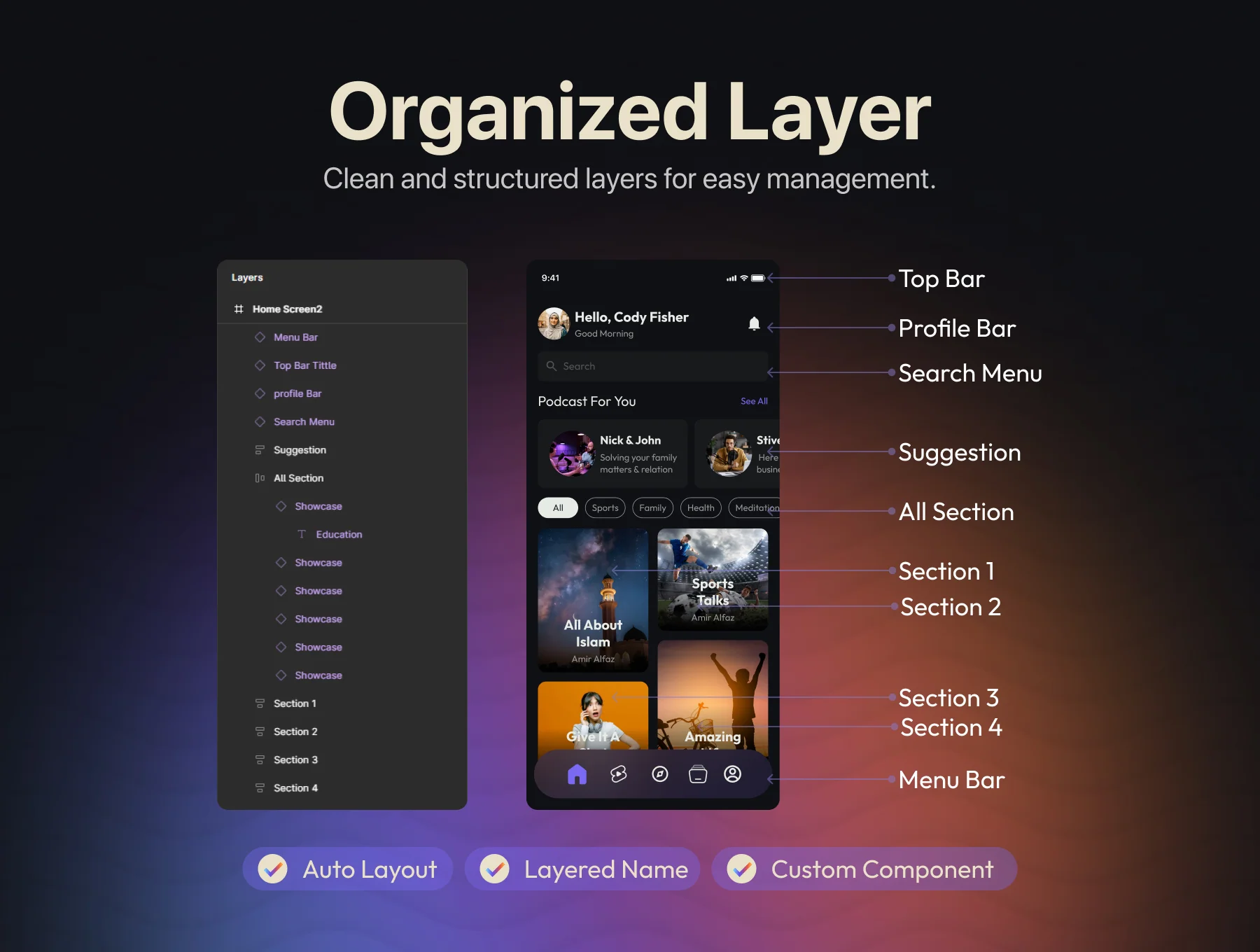 Wavify – AI Powered Podcast Mobile App UI Kit 3