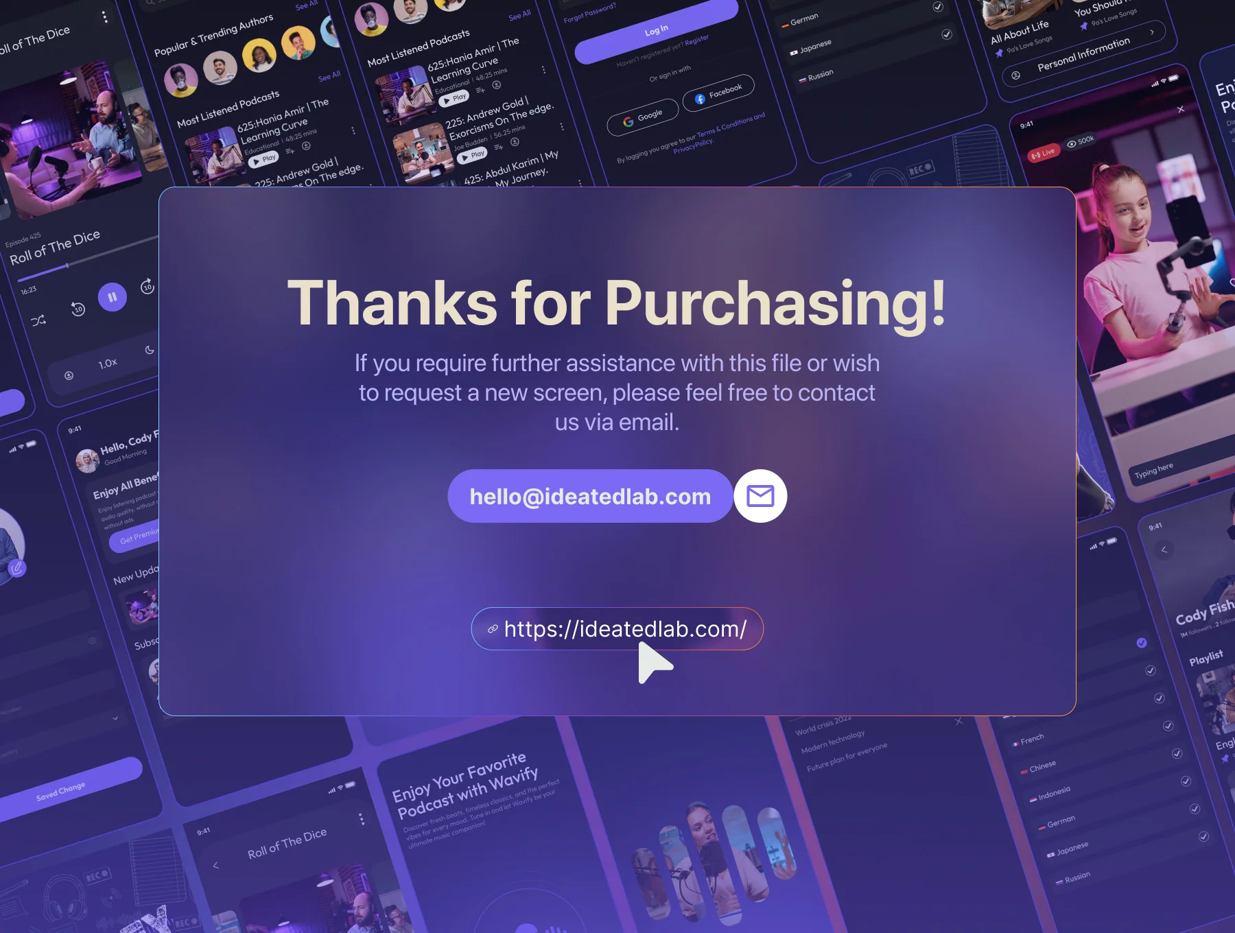 Wavify – AI Powered Podcast Mobile App UI Kit 8