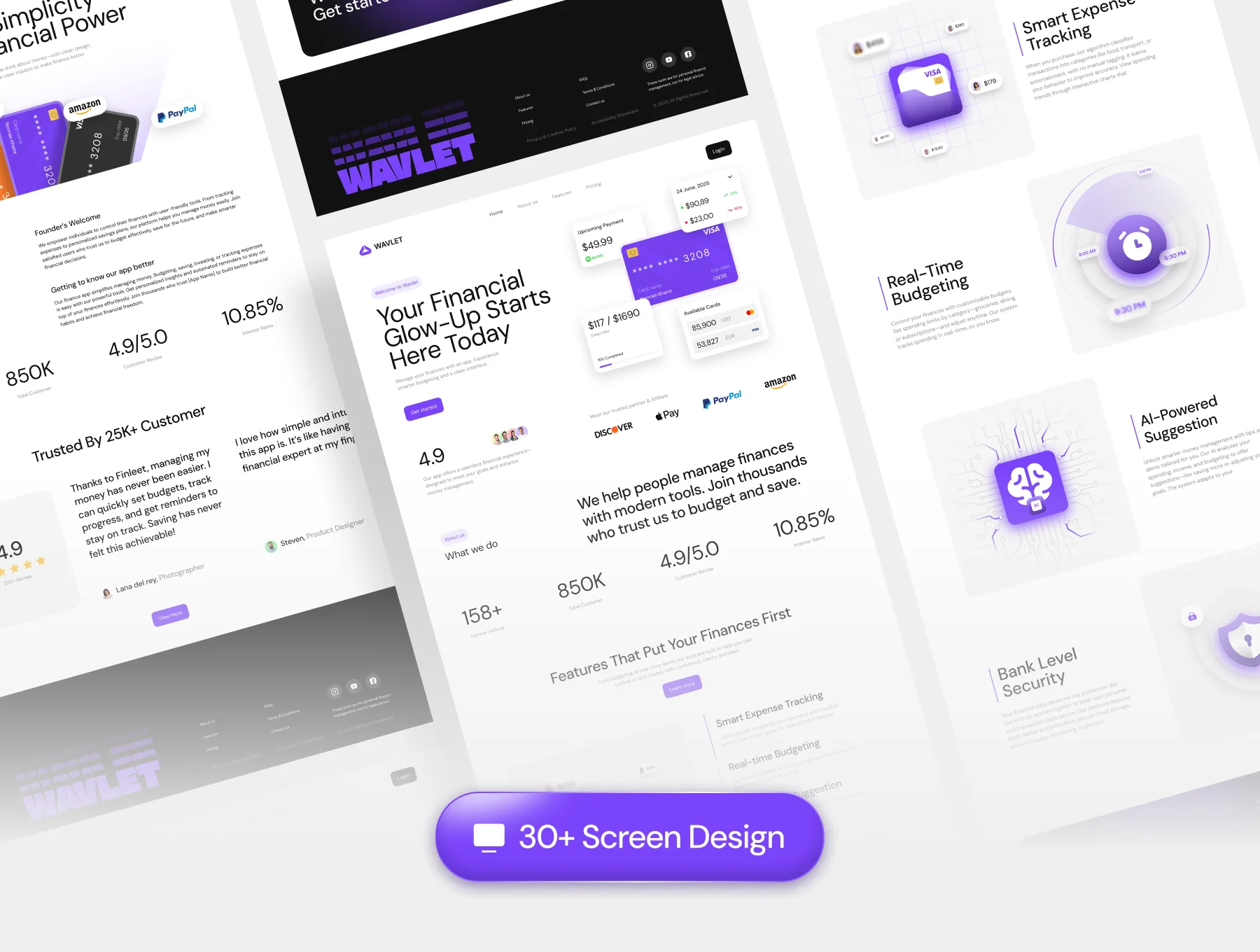 Wavlet – Finance Website UI Kit 3