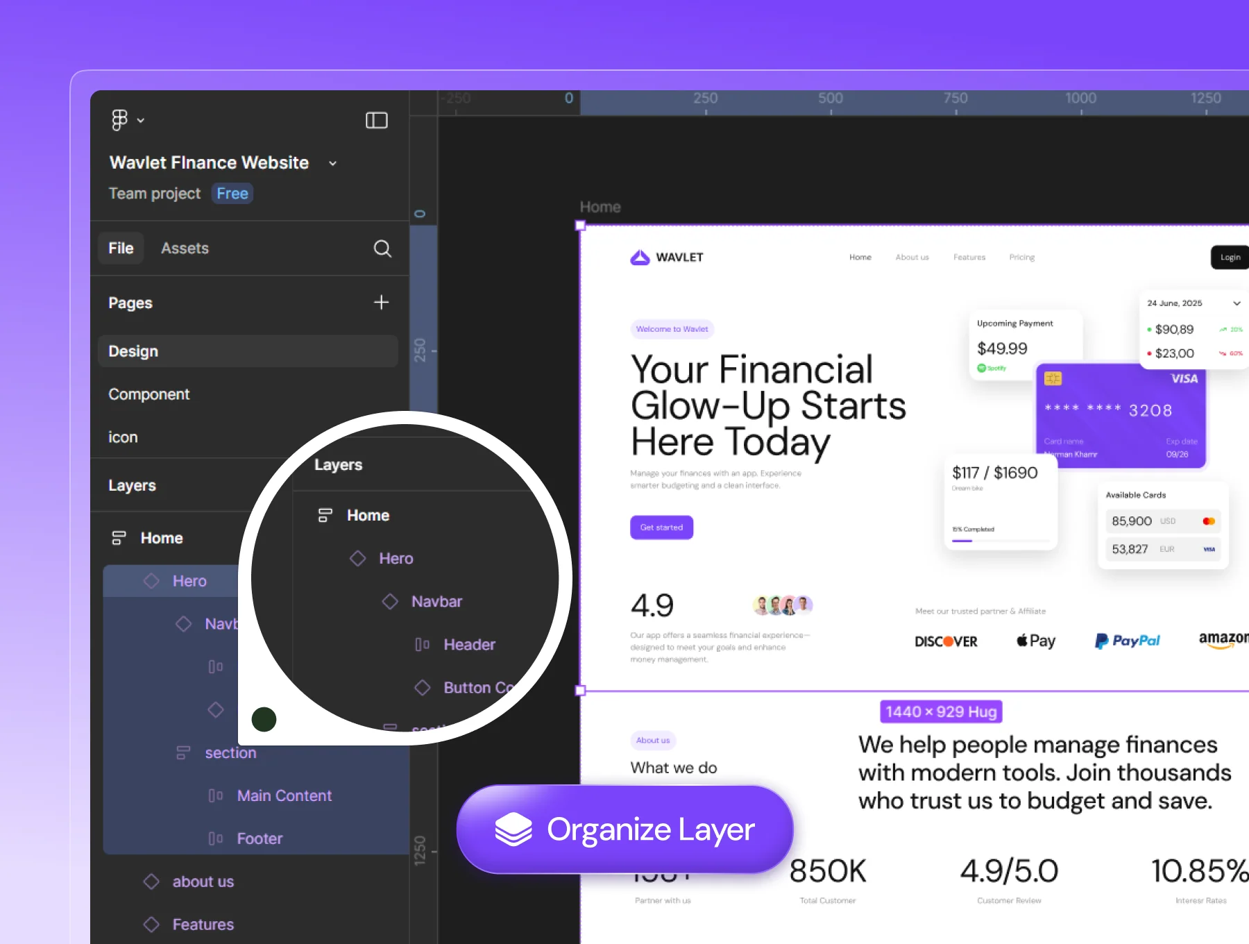 Wavlet – Finance Website UI Kit 5