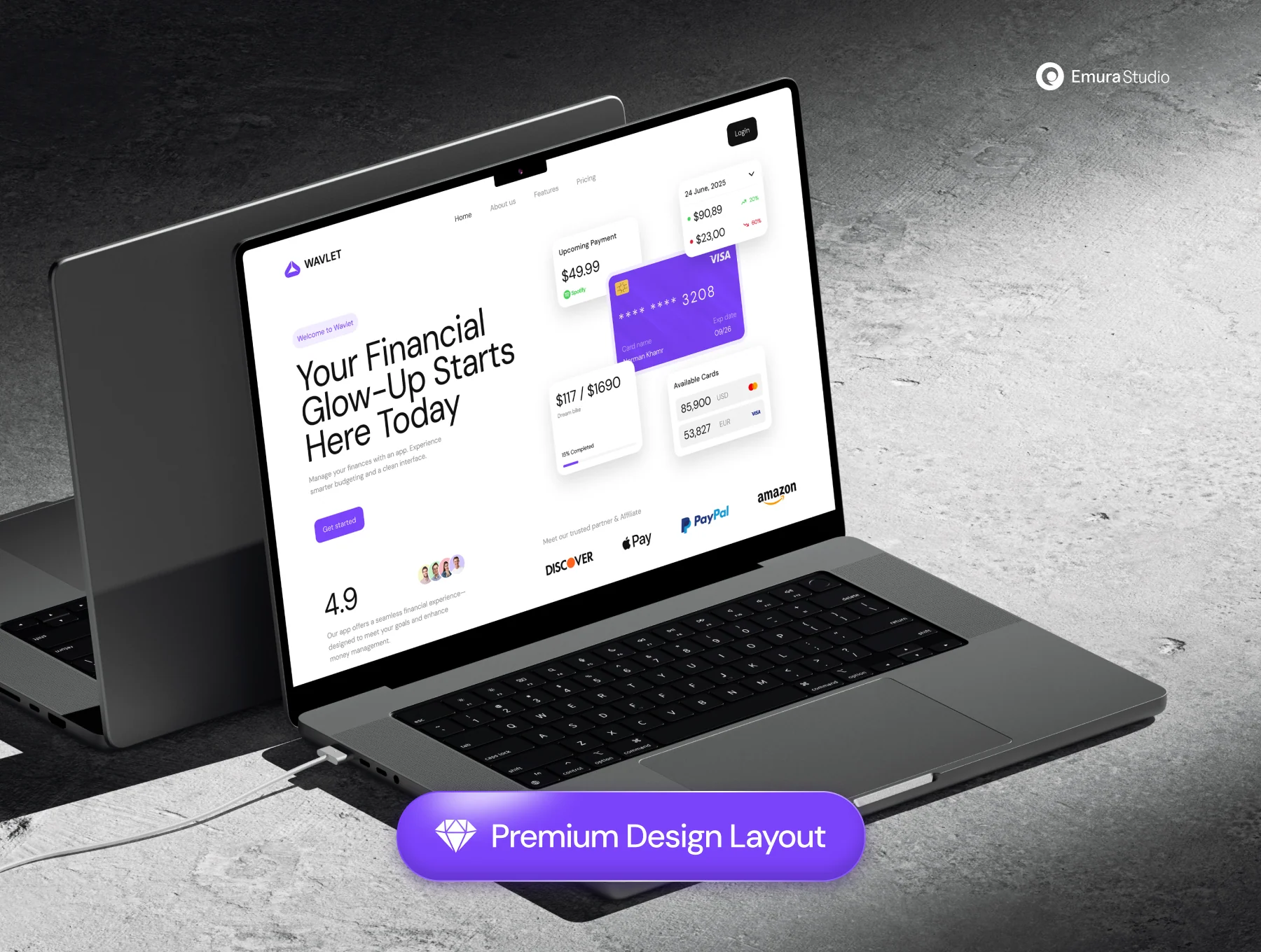 Wavlet – Finance Website UI Kit 6