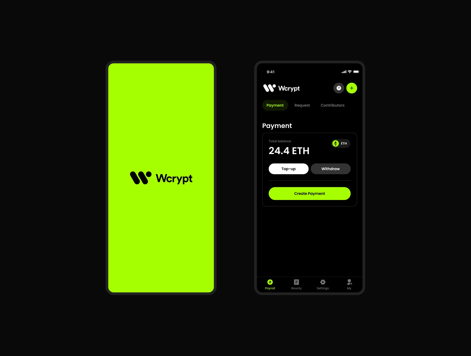 Wcrypt - Figma website, dashboard template 4