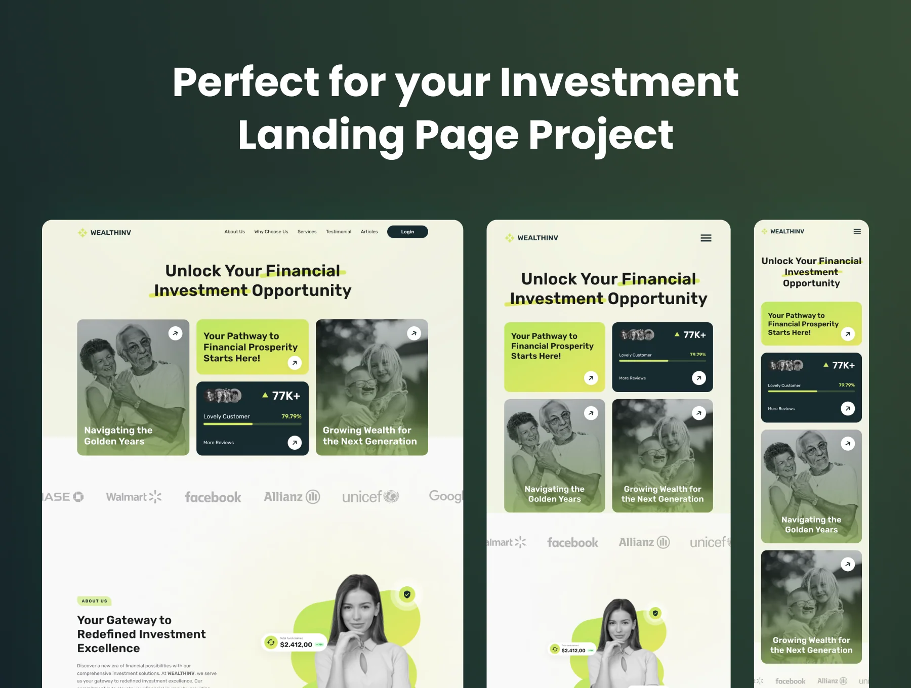 WealthInv - Investment Landing Page Template 9