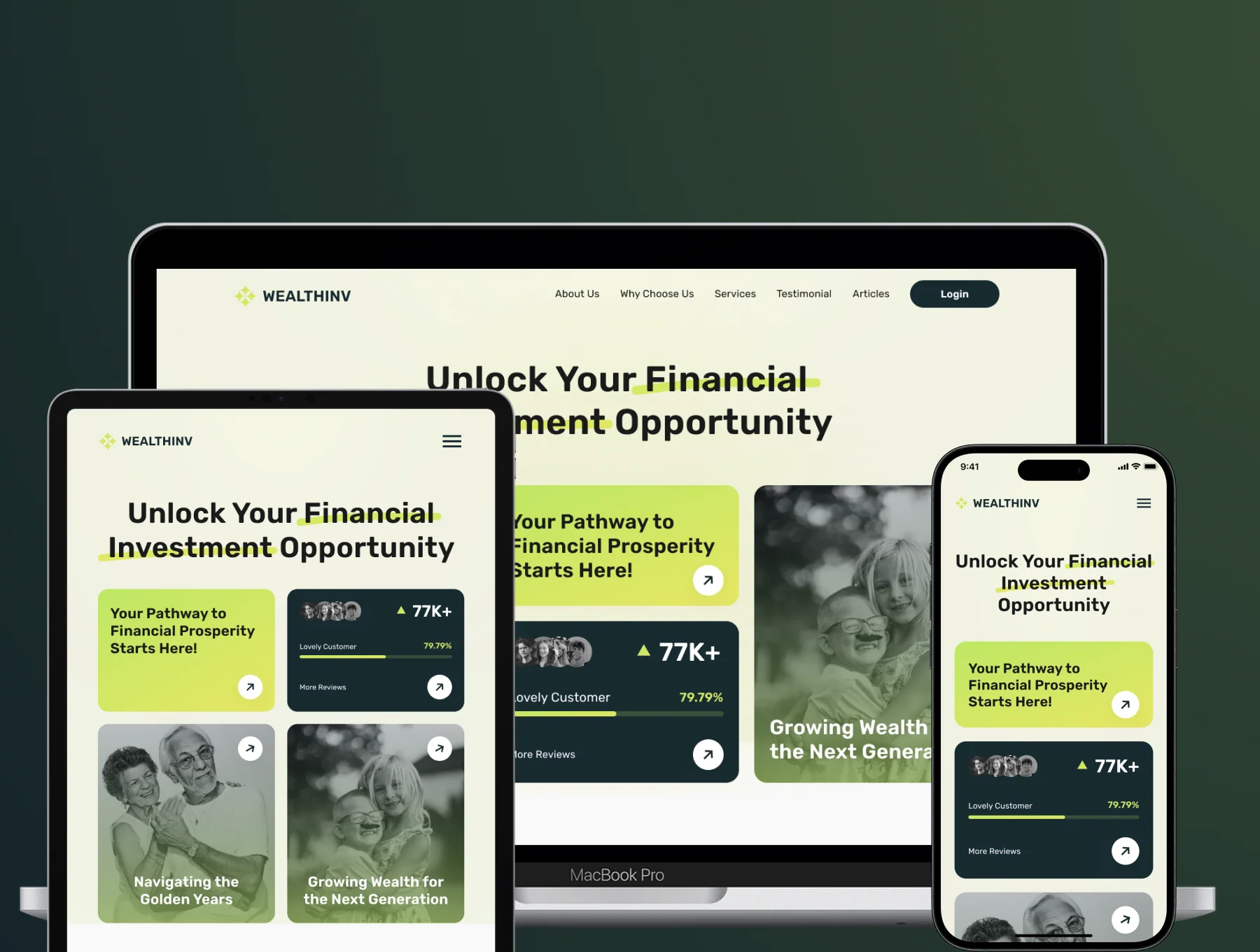 WealthInv - Investment Landing Page Template 8
