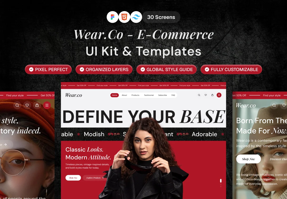 Wear.co - E-Commerce UI Kit & Templates