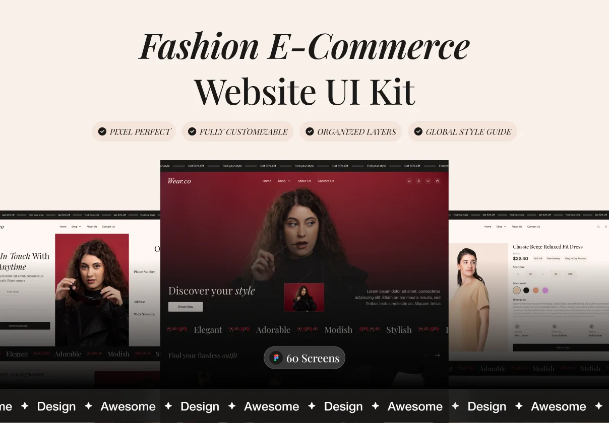 Wear.co - Fashion E-commerce website UI Kit