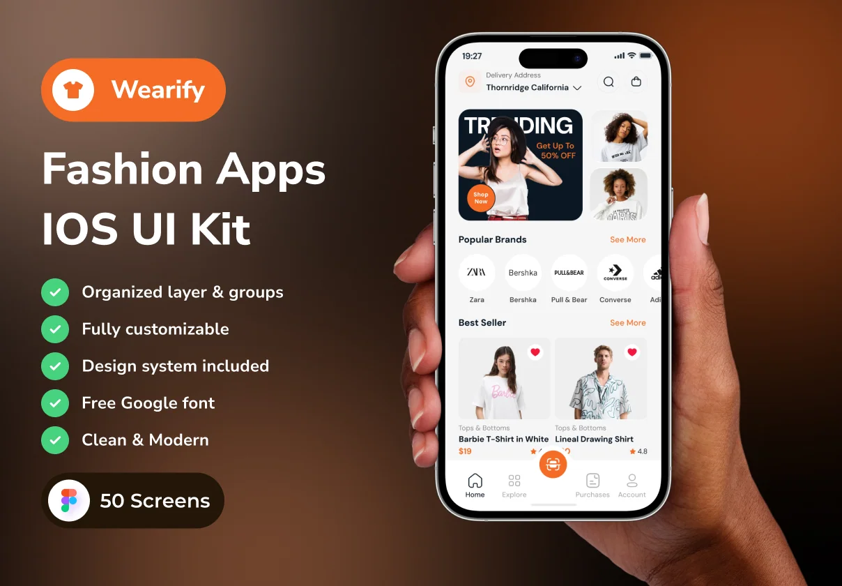 Wearify - Fashion Mobile App IOS UI Kits
